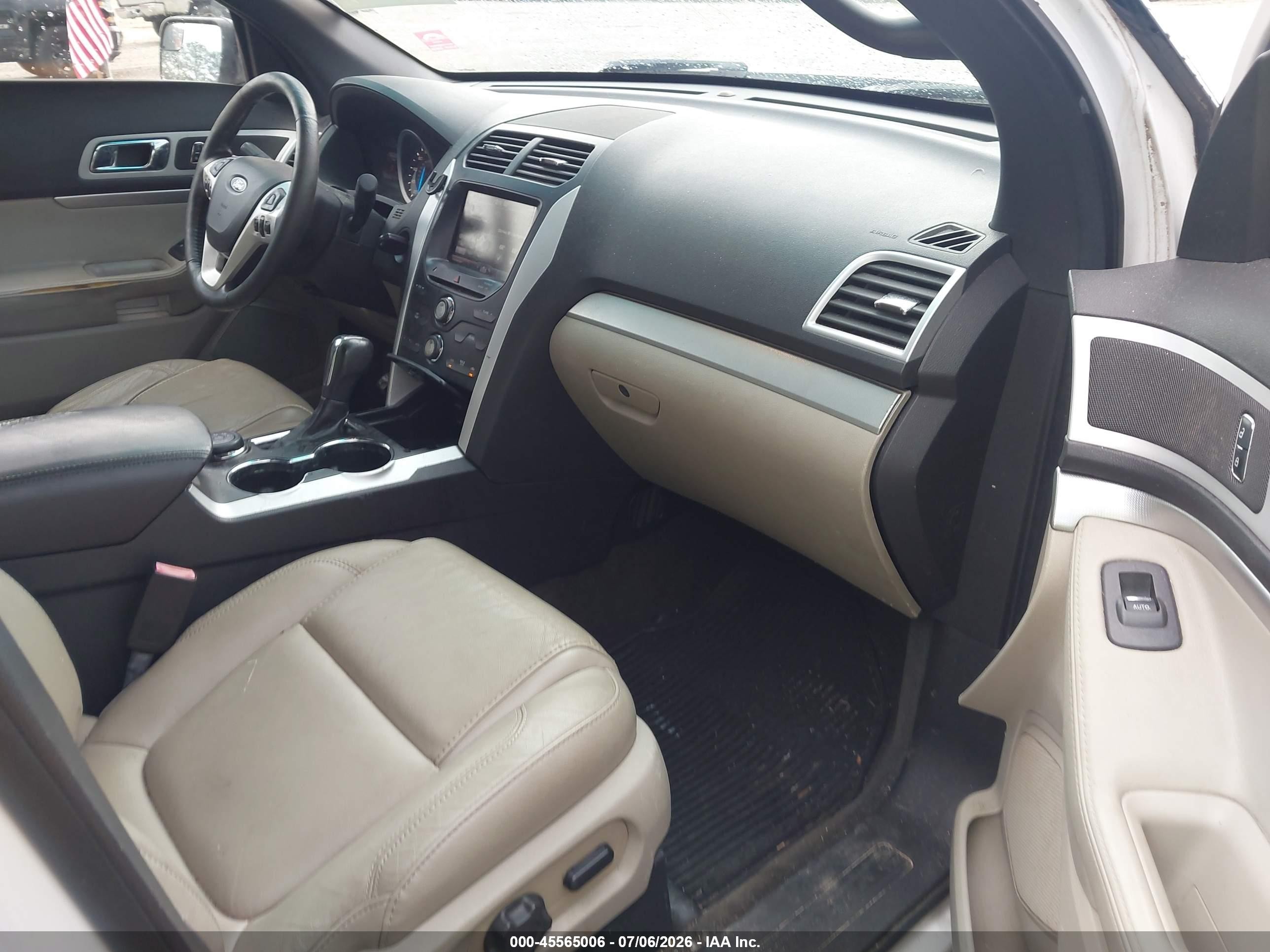 2014 Ford Explorer Xlt White vin: 1FM5K8D84EGC54206