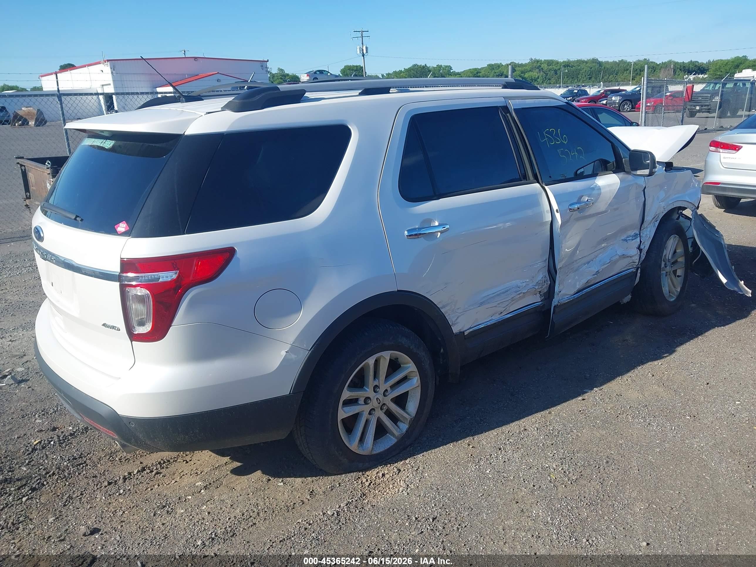 2015 Ford Explorer Xlt White vin: 1FM5K8D84FGA06152