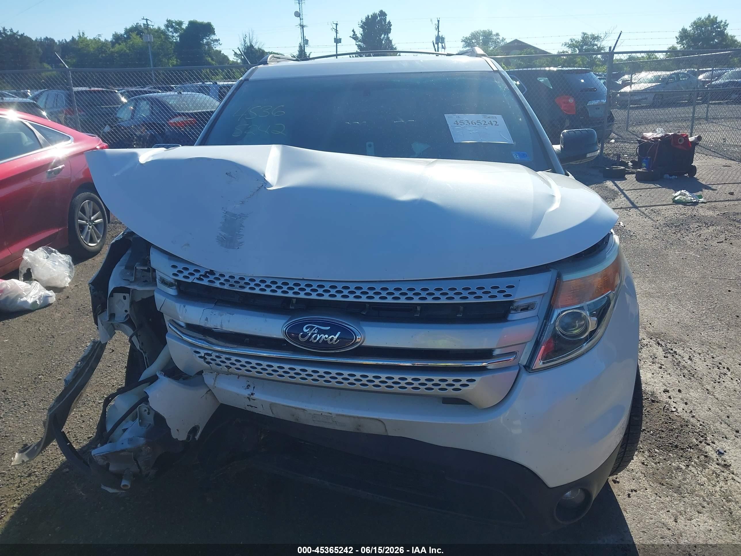 2015 Ford Explorer Xlt White vin: 1FM5K8D84FGA06152