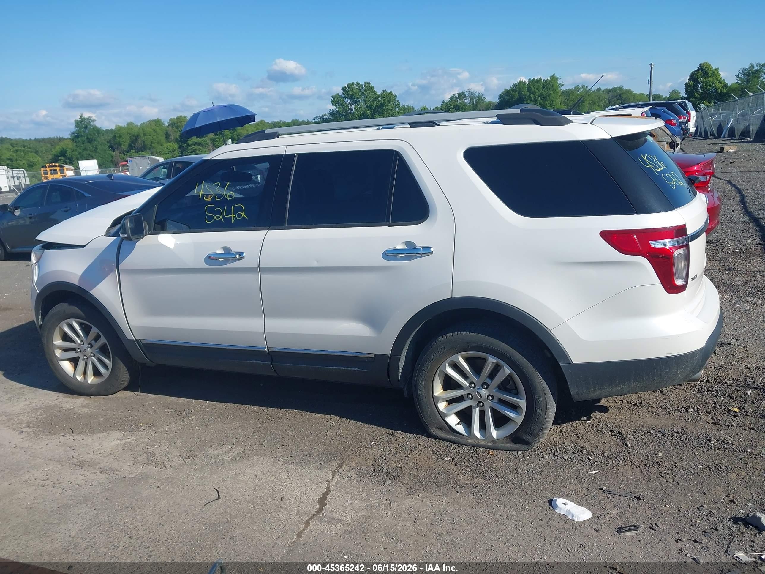 2015 Ford Explorer Xlt White vin: 1FM5K8D84FGA06152