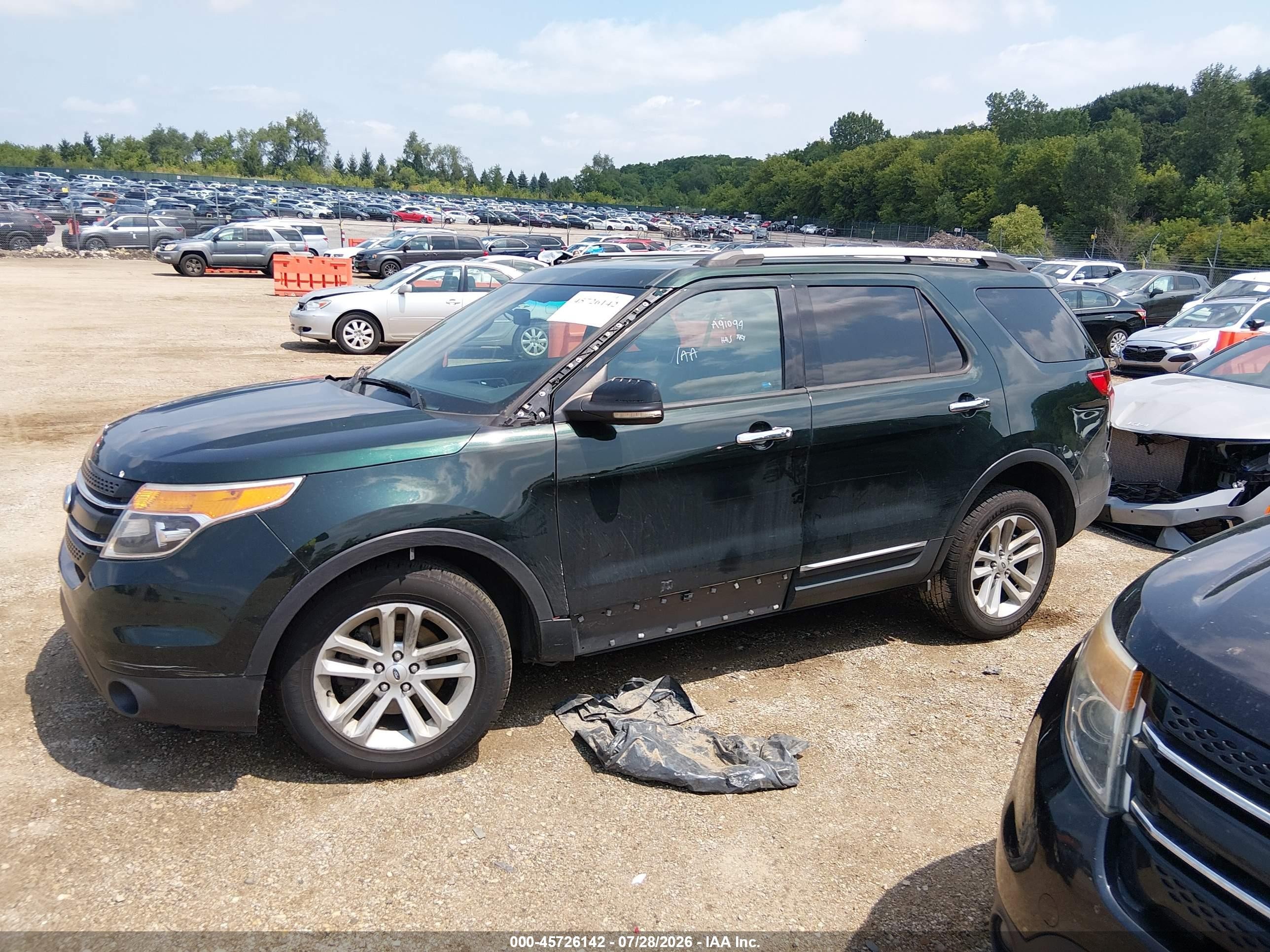 2013 Ford Explorer Xlt Green vin: 1FM5K8D85DGA91094