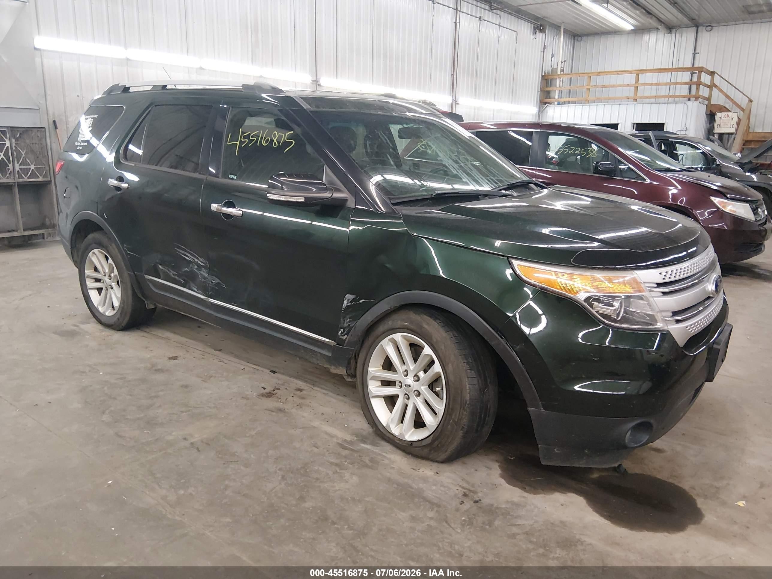 2013 Ford Explorer Xlt Green vin: 1FM5K8D85DGB39855