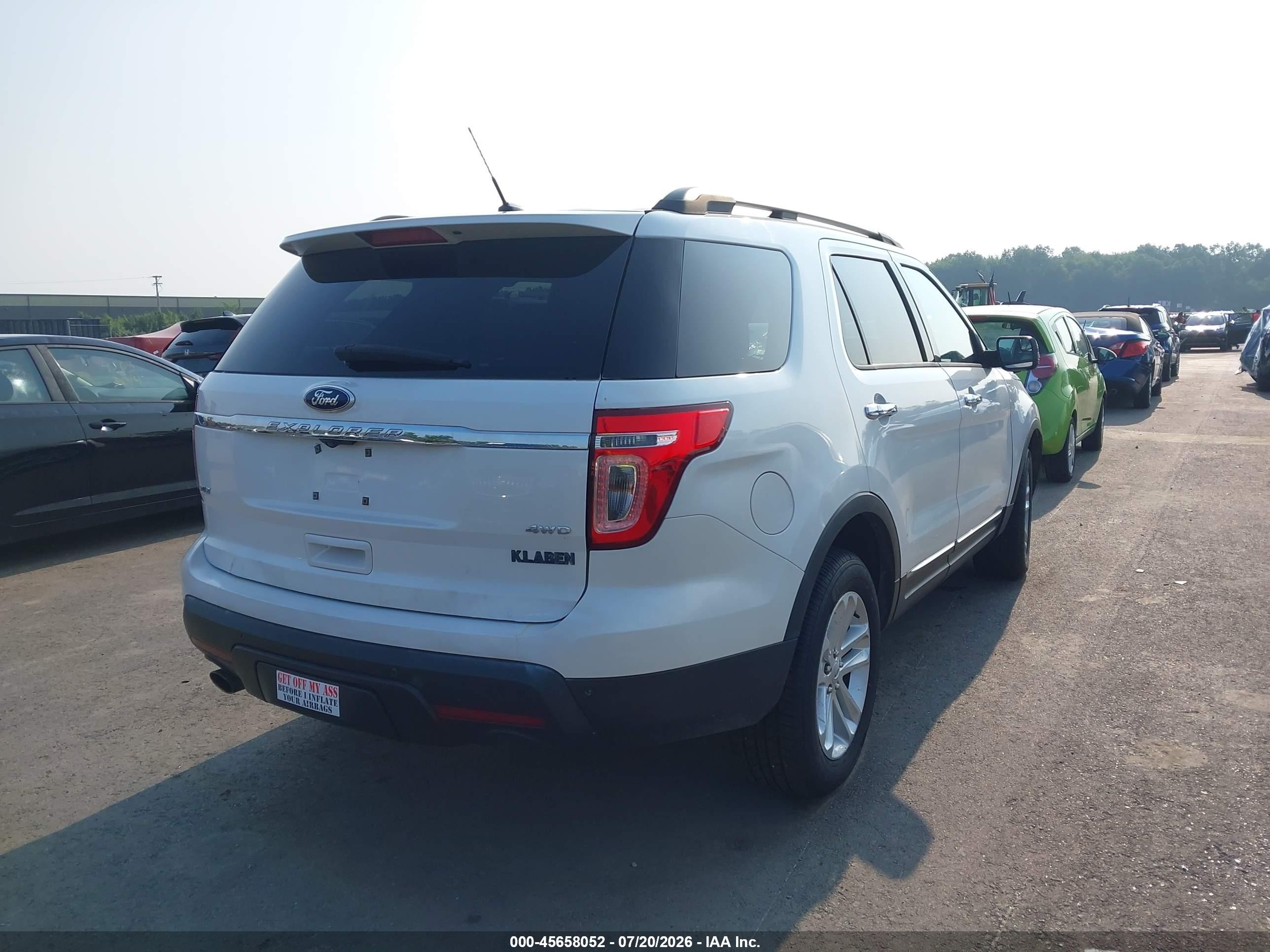 2013 Ford Explorer Xlt White vin: 1FM5K8D85DGC78660