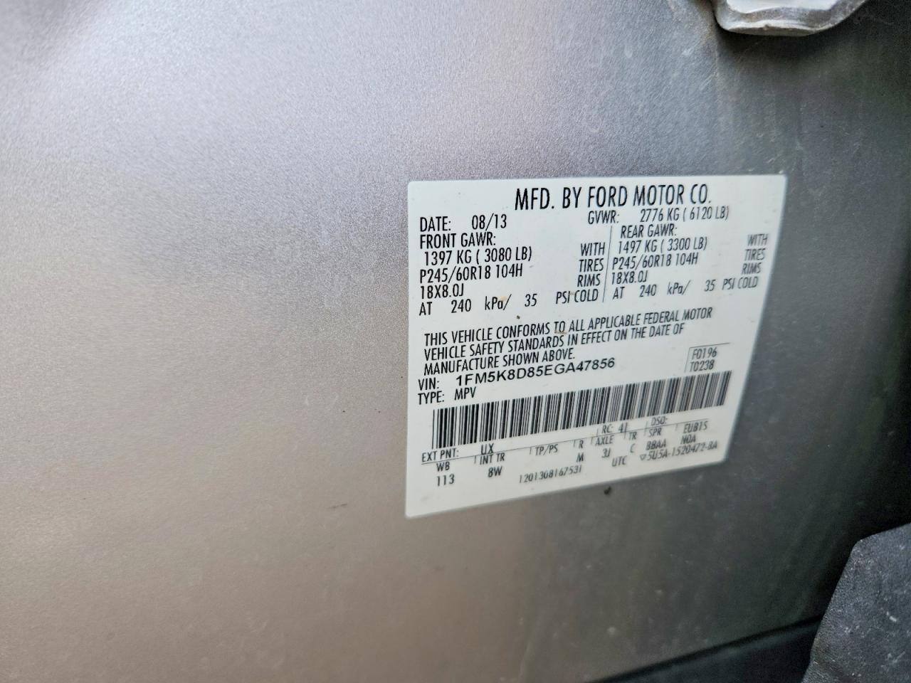2014 Ford Explorer Xlt Серебряный vin: 1FM5K8D85EGA47856
