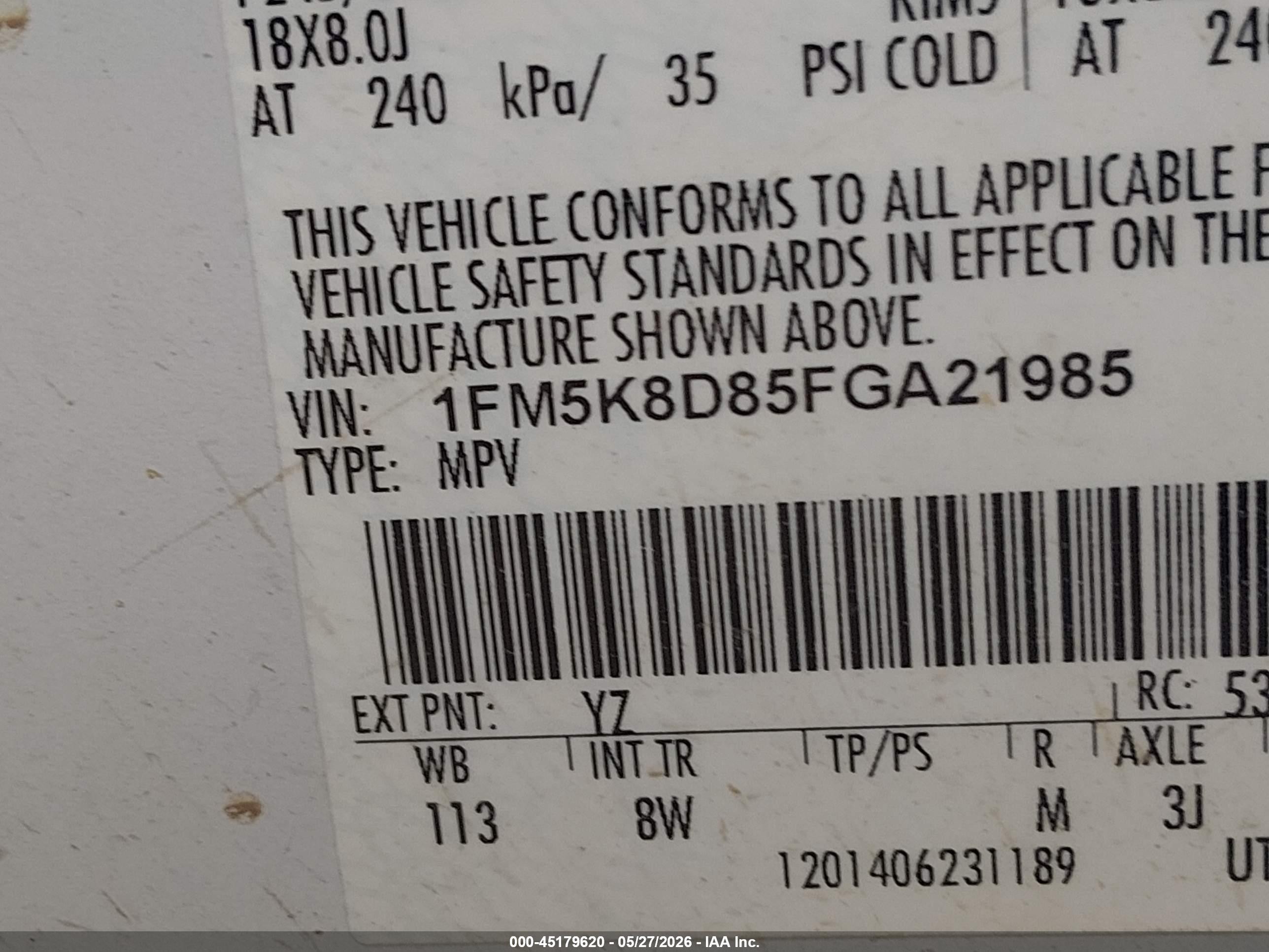 2015 Ford Explorer Xlt White vin: 1FM5K8D85FGA21985
