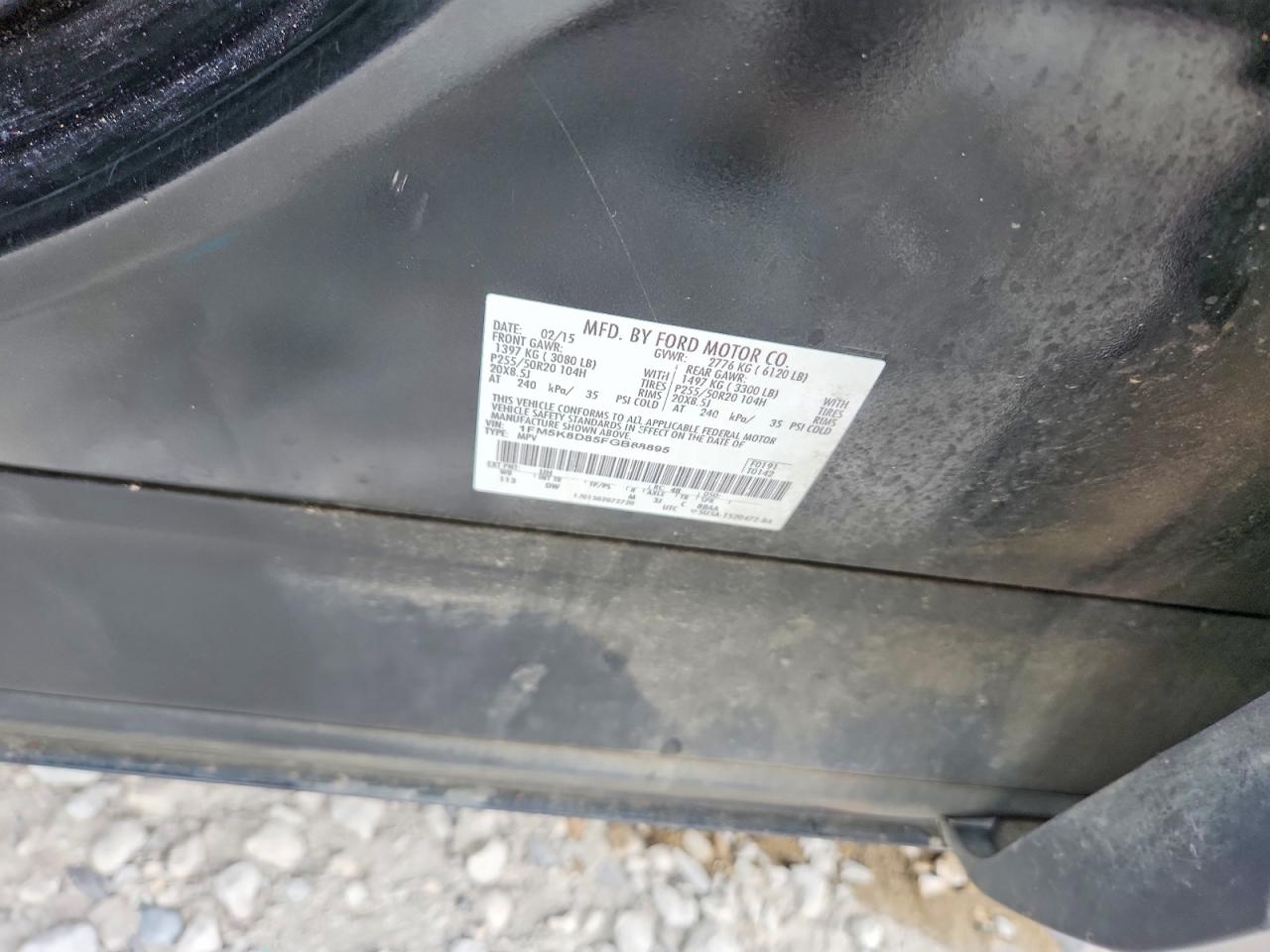 2015 Ford Explorer Xlt Черный vin: 1FM5K8D85FGB88895