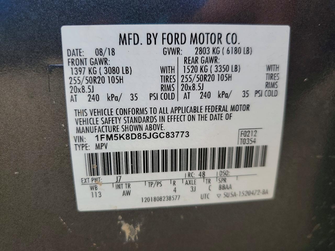 2018 Ford Explorer Xlt Gray vin: 1FM5K8D85JGC83773