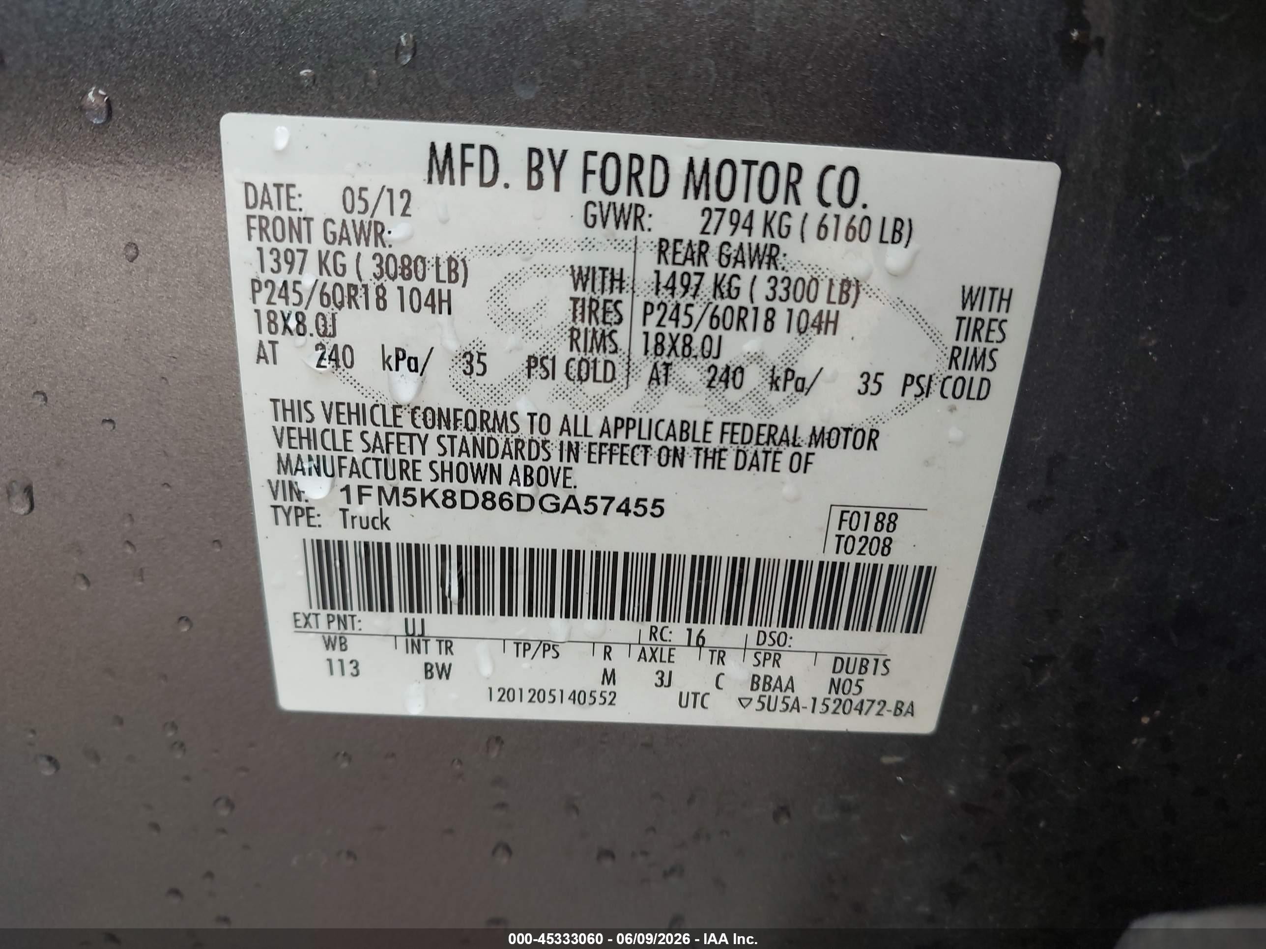 2013 Ford Explorer Xlt Gray vin: 1FM5K8D86DGA57455
