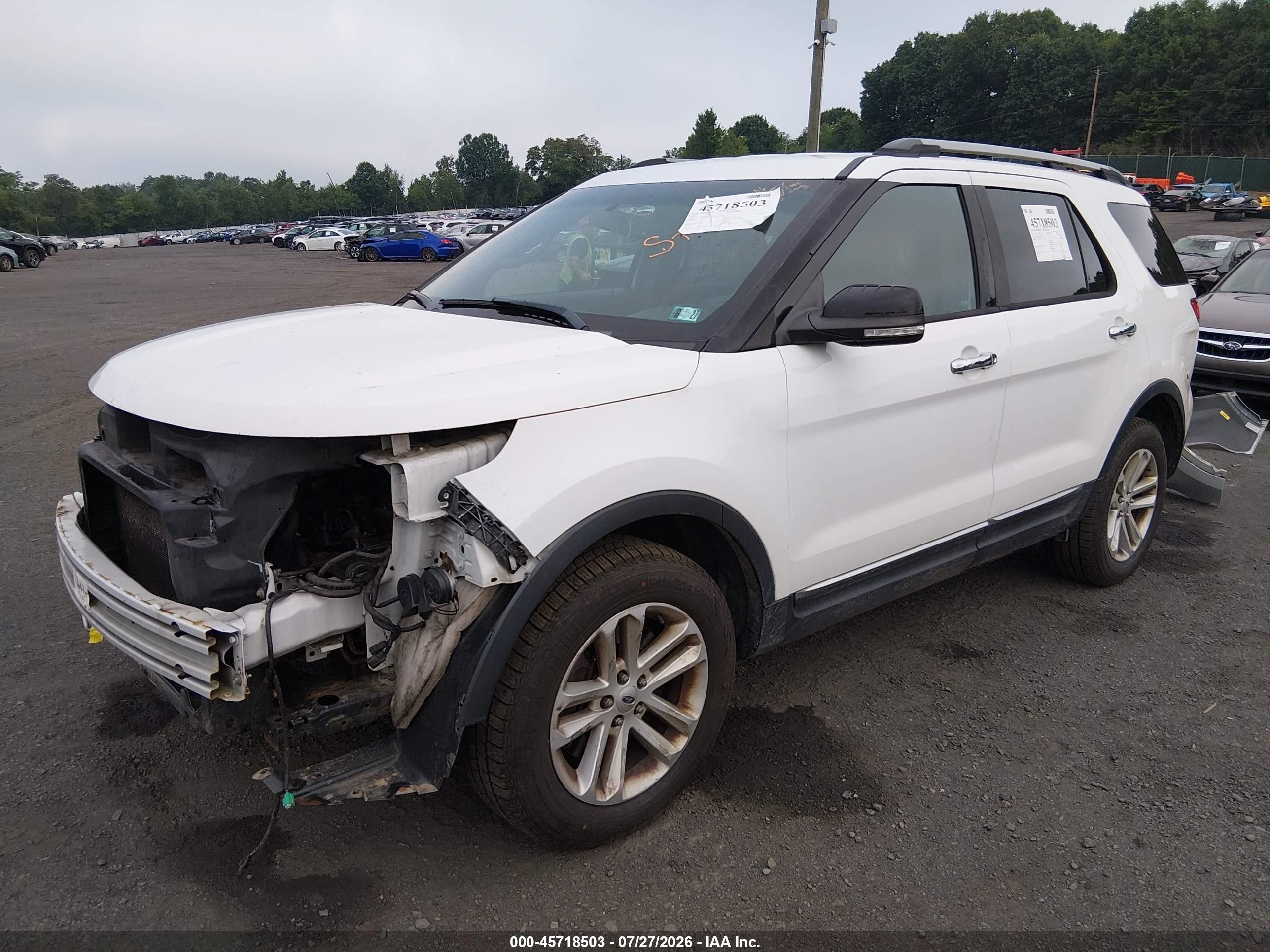 2013 Ford Explorer Xlt White vin: 1FM5K8D86DGC76853