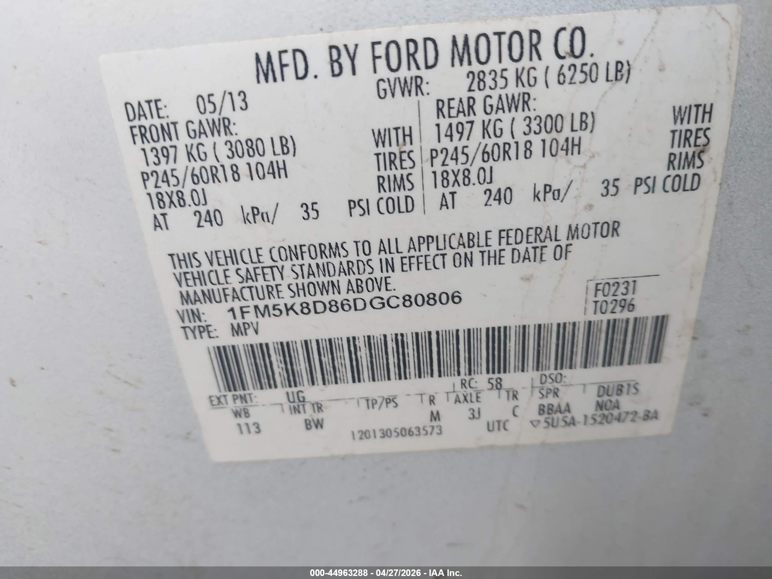 2013 Ford Explorer Xlt White vin: 1FM5K8D86DGC80806