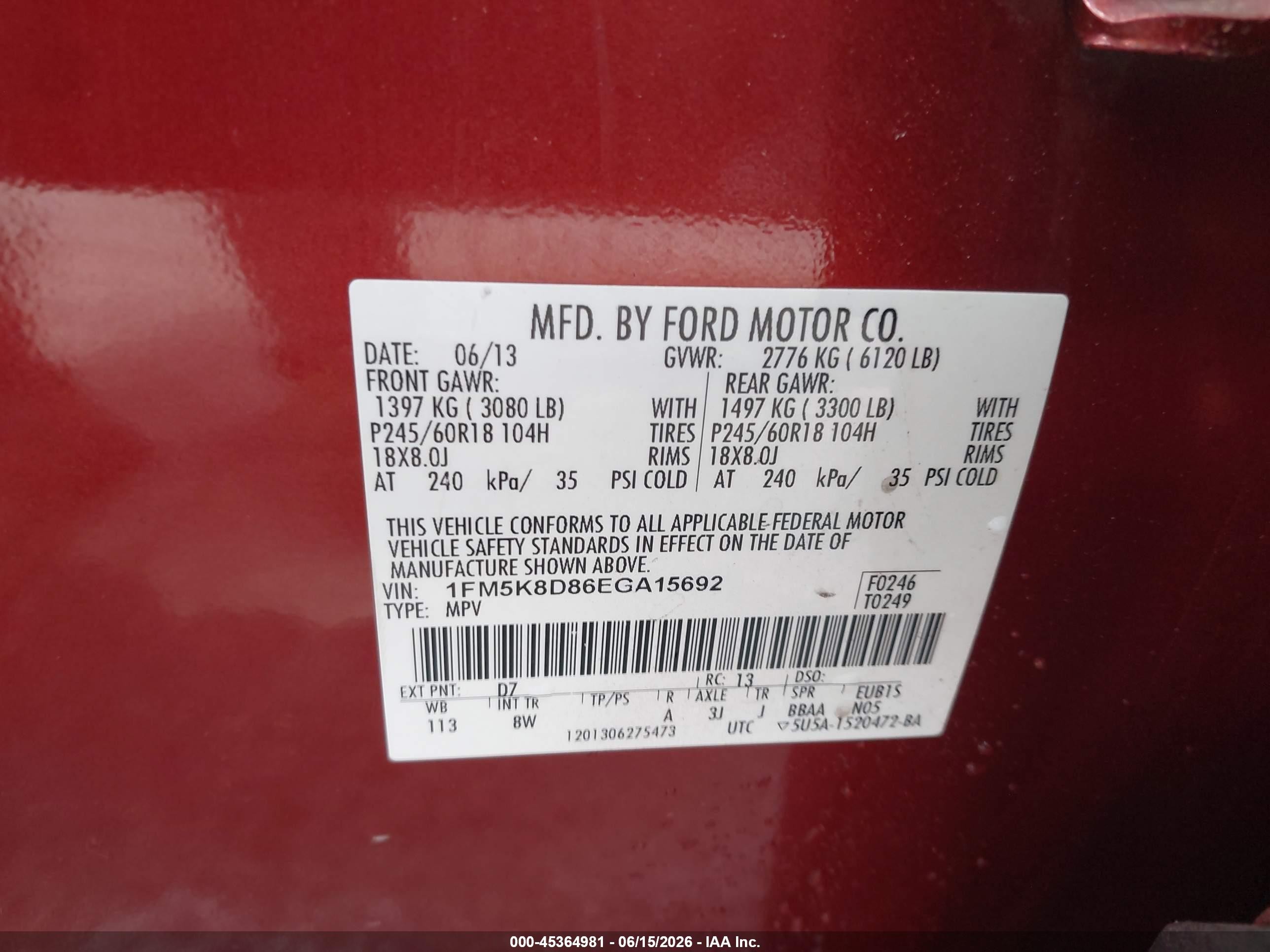 2014 Ford Explorer Xlt Red vin: 1FM5K8D86EGA15692