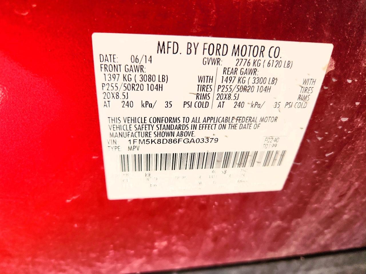 2015 Ford Explorer Xlt Красный vin: 1FM5K8D86FGA03379