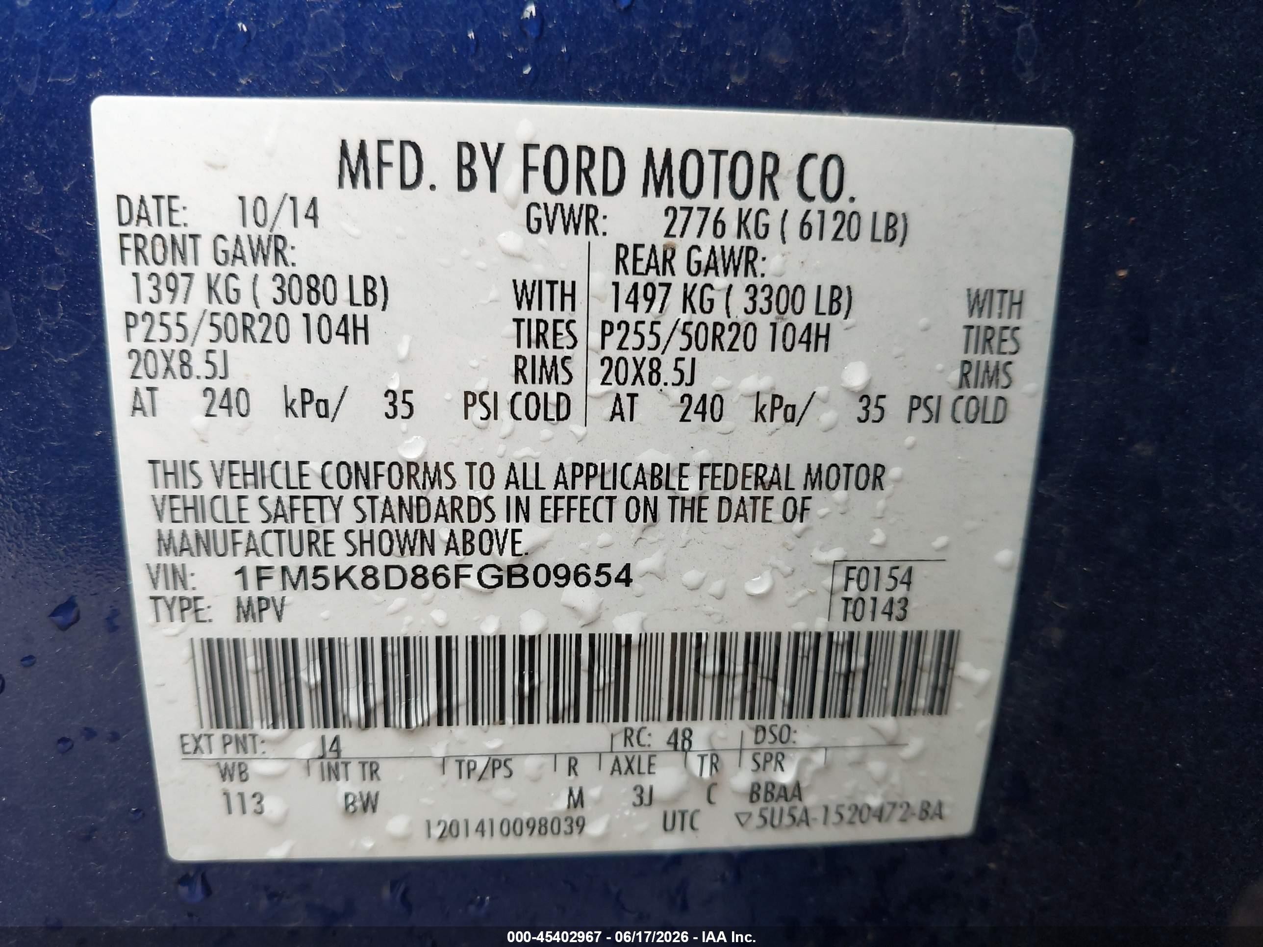 2015 Ford Explorer Xlt Blue vin: 1FM5K8D86FGB09654