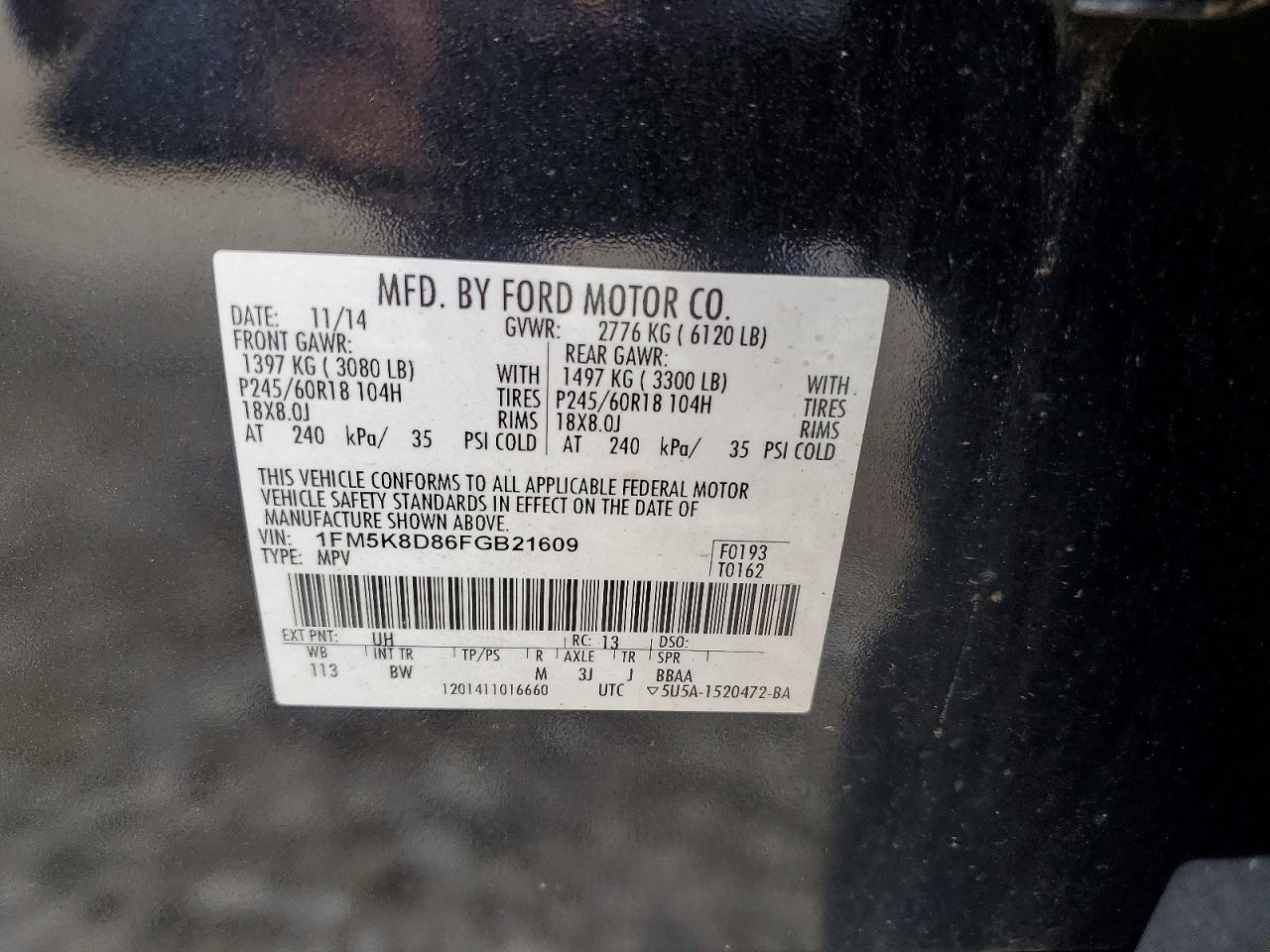 2015 Ford Explorer Xlt Black vin: 1FM5K8D86FGB21609