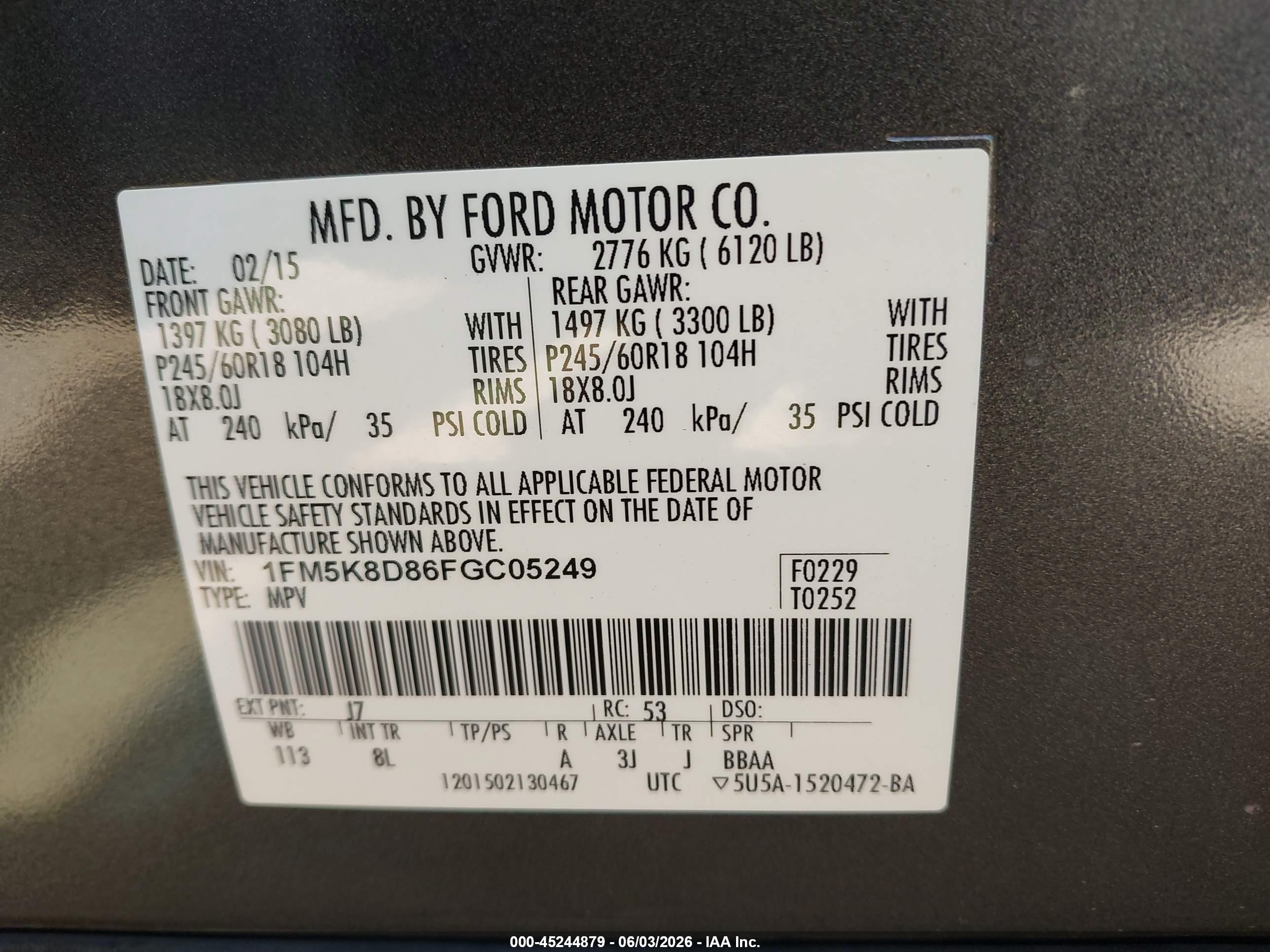 2015 Ford Explorer Xlt Black vin: 1FM5K8D86FGC05249