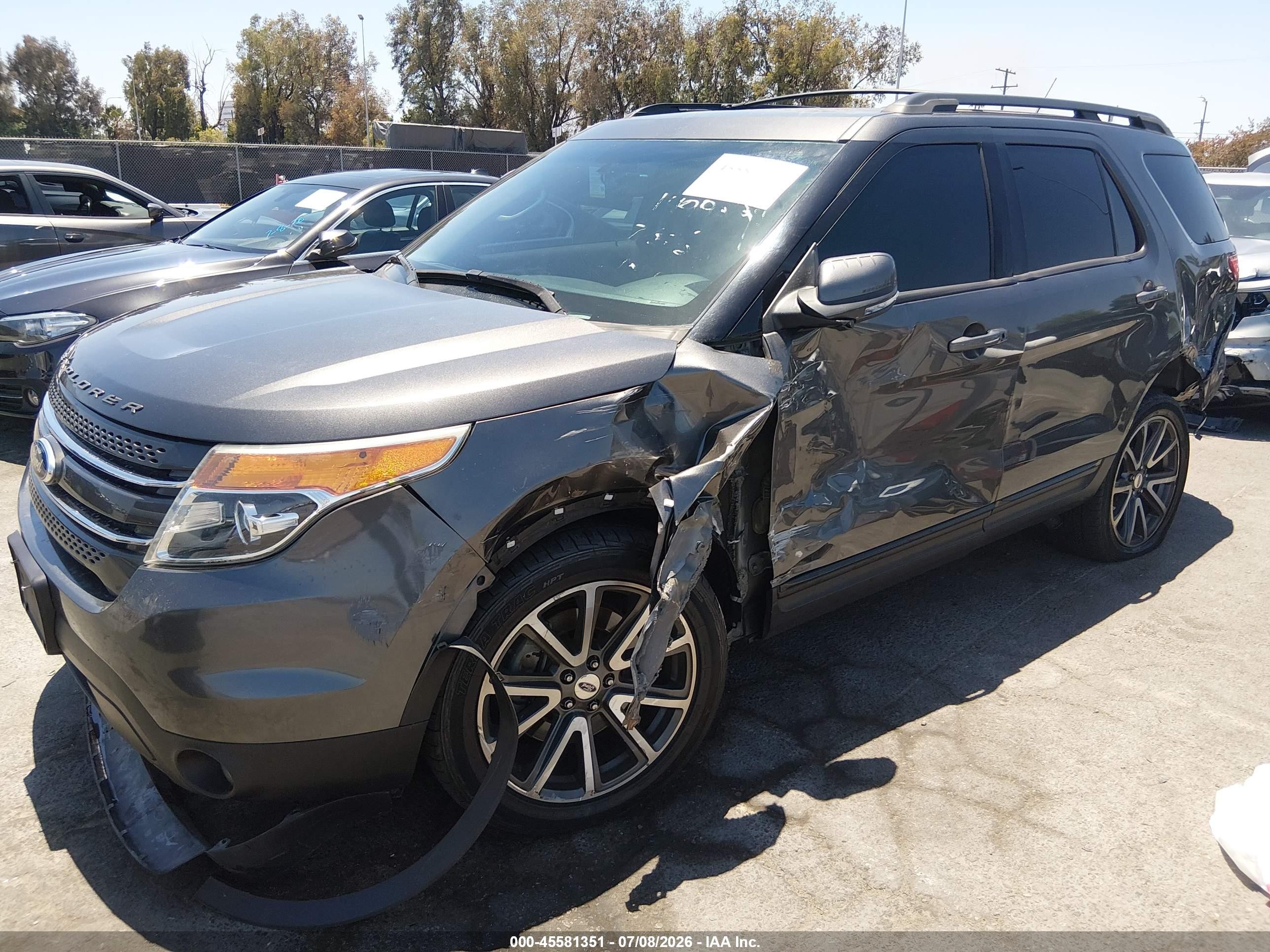 2015 Ford Explorer Xlt Gray vin: 1FM5K8D86FGC05347