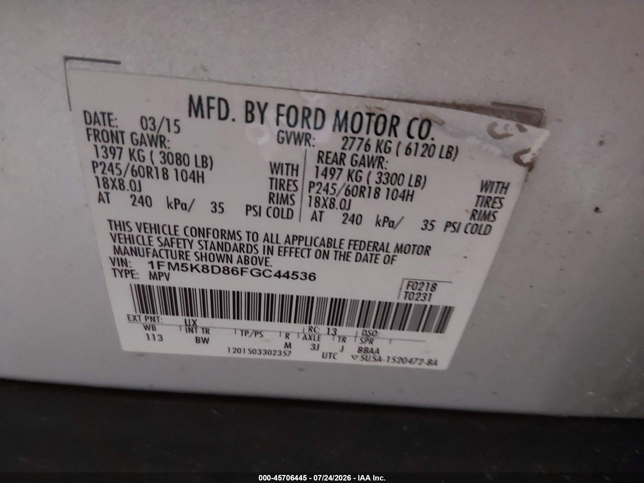 2015 Ford Explorer Xlt Silver vin: 1FM5K8D86FGC44536
