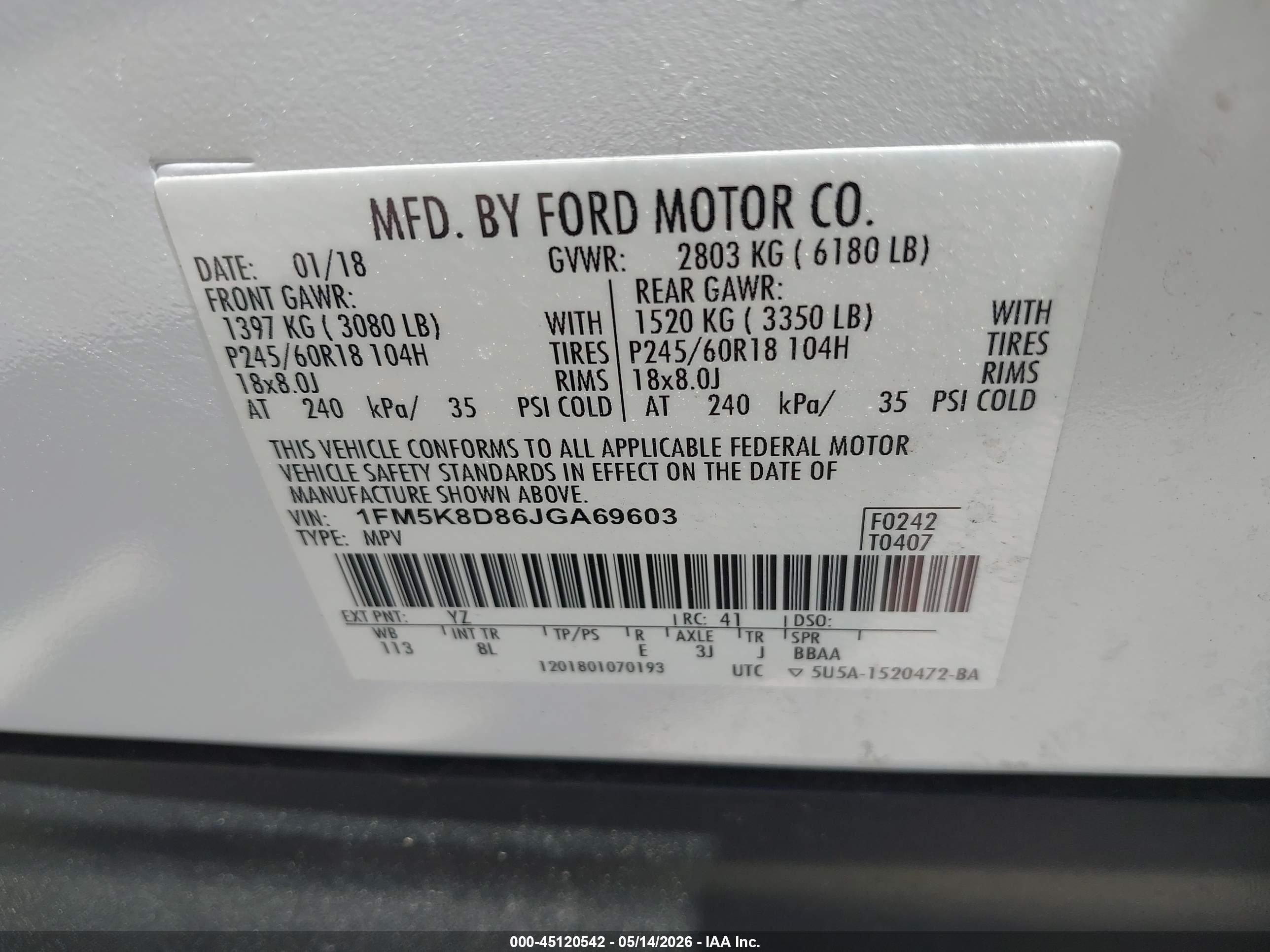 2018 Ford Explorer Xlt Белый vin: 1FM5K8D86JGA69603