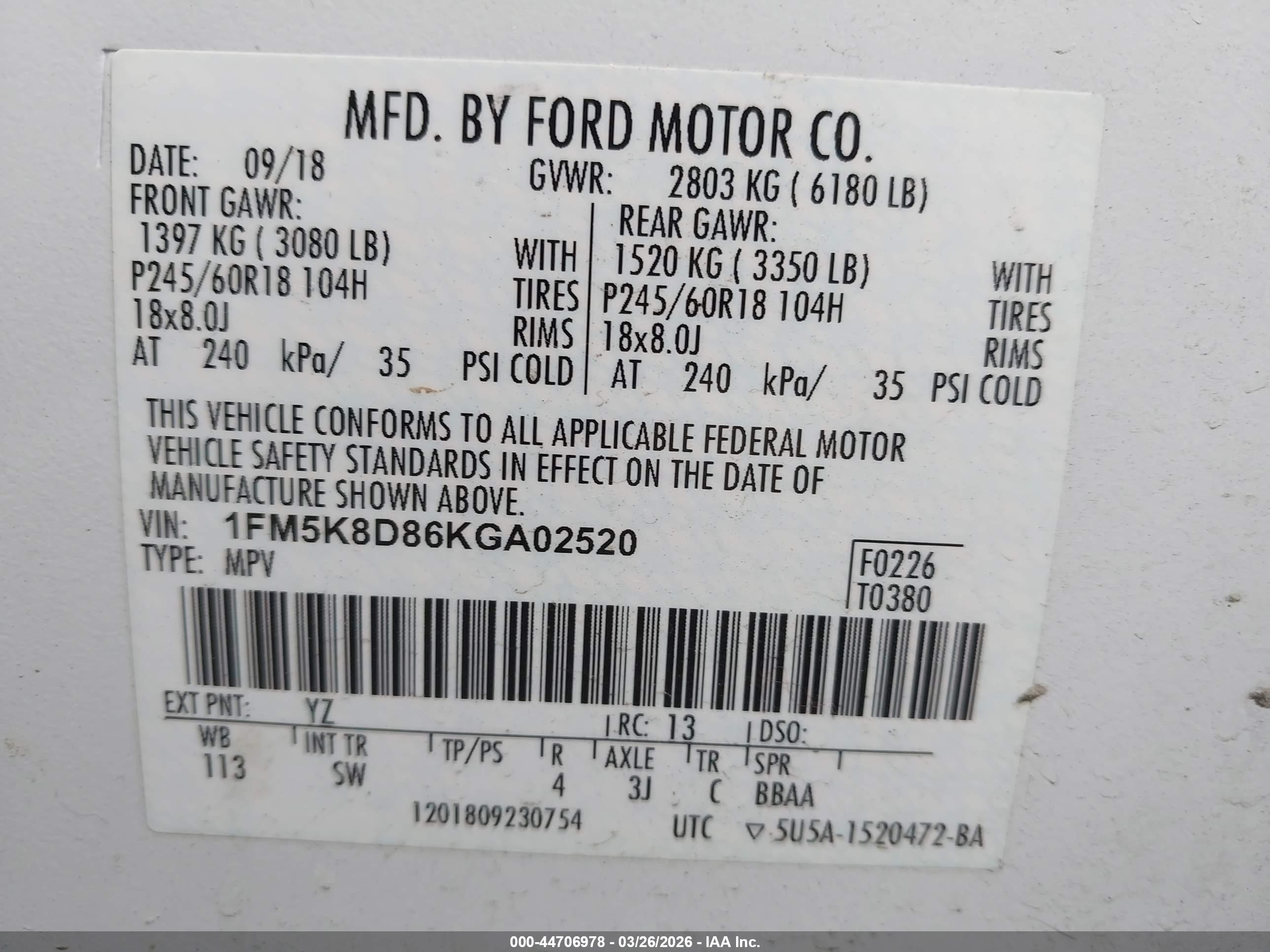 2019 Ford Explorer Xlt White vin: 1FM5K8D86KGA02520
