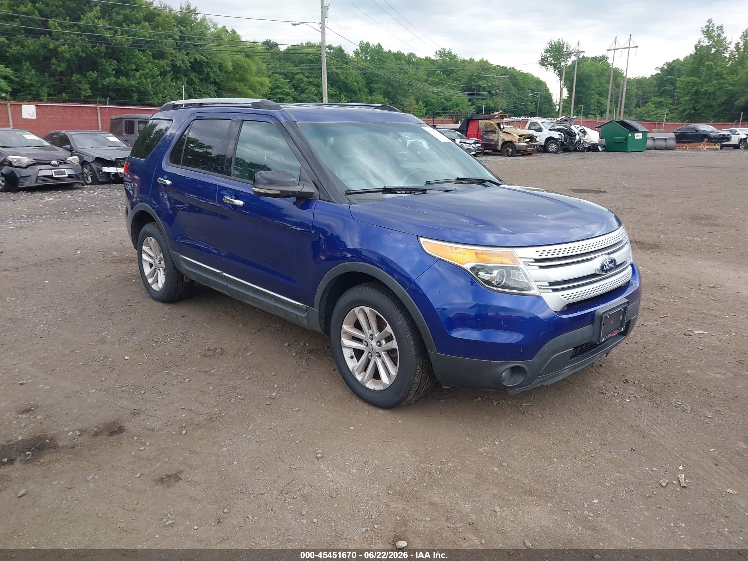2013 Ford Explorer Xlt Blue vin: 1FM5K8D87DGA06143