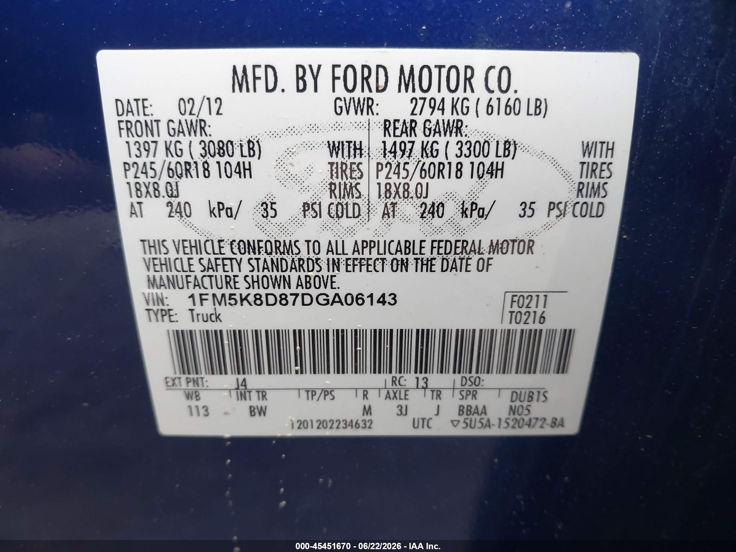 2013 Ford Explorer Xlt Blue vin: 1FM5K8D87DGA06143
