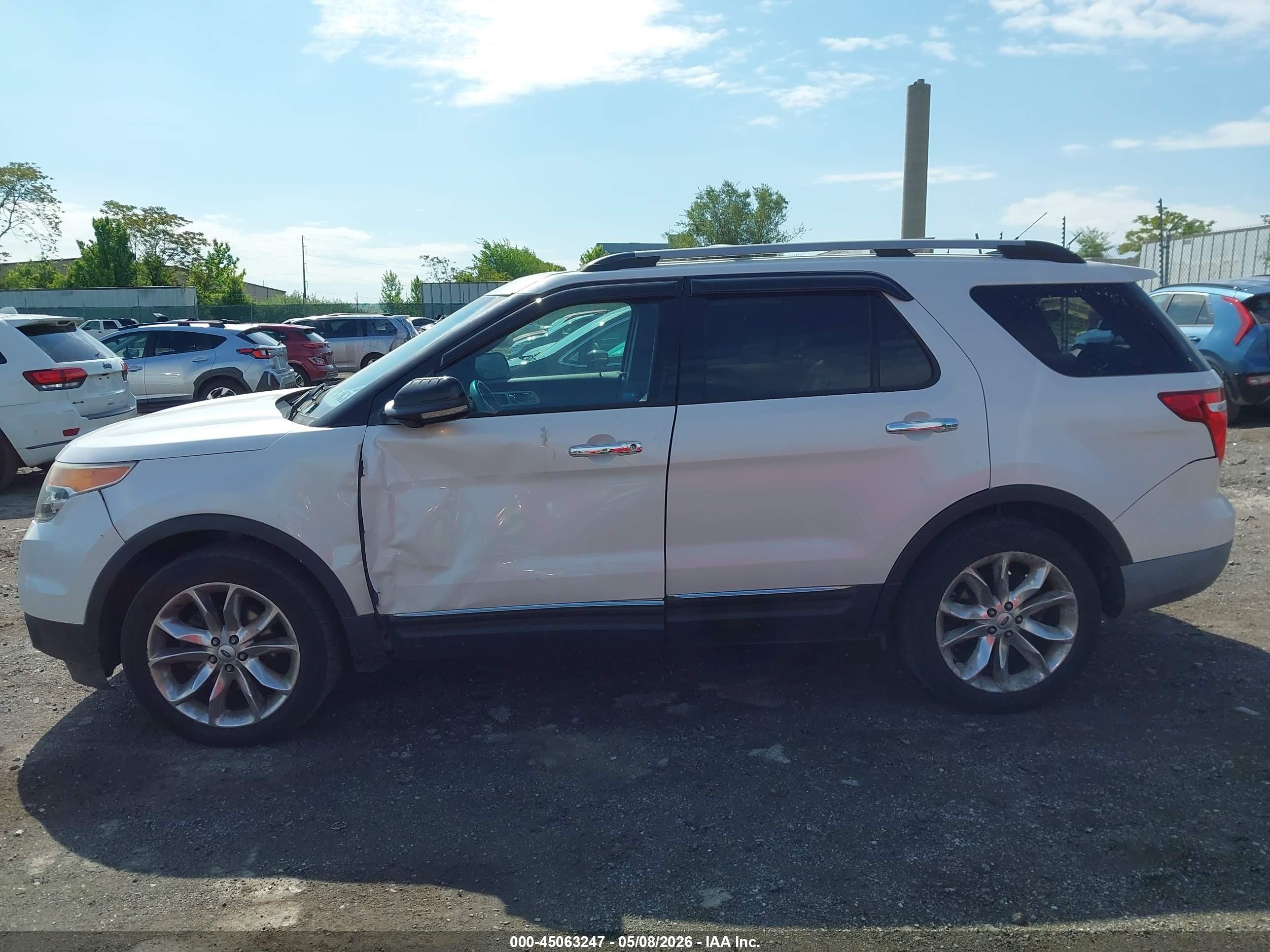 2013 Ford Explorer Xlt White vin: 1FM5K8D87DGA43709