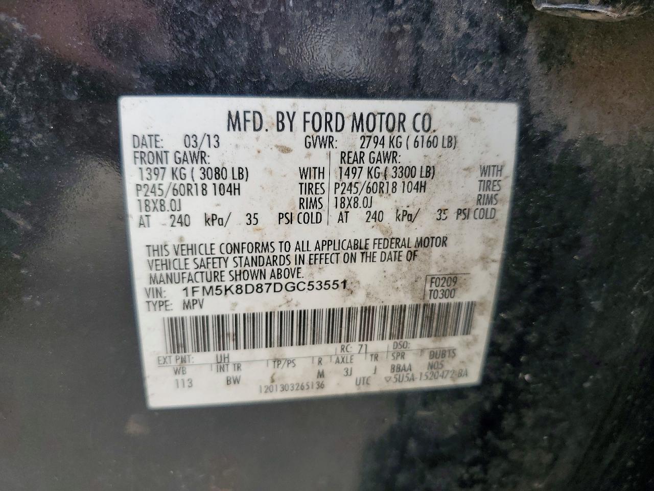 2013 Ford Explorer Xlt Черный vin: 1FM5K8D87DGC53551