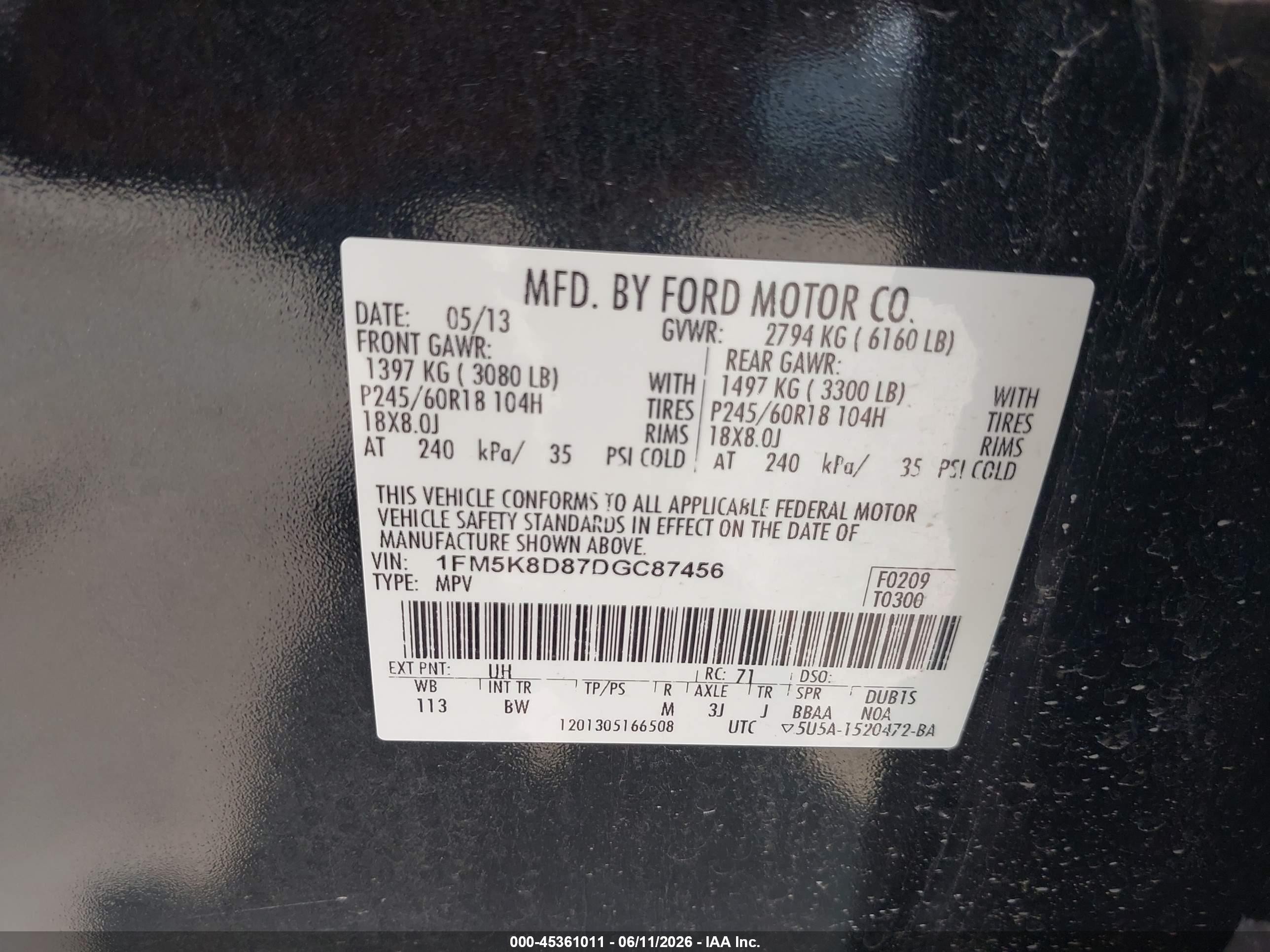 2013 Ford Explorer Xlt Black vin: 1FM5K8D87DGC87456