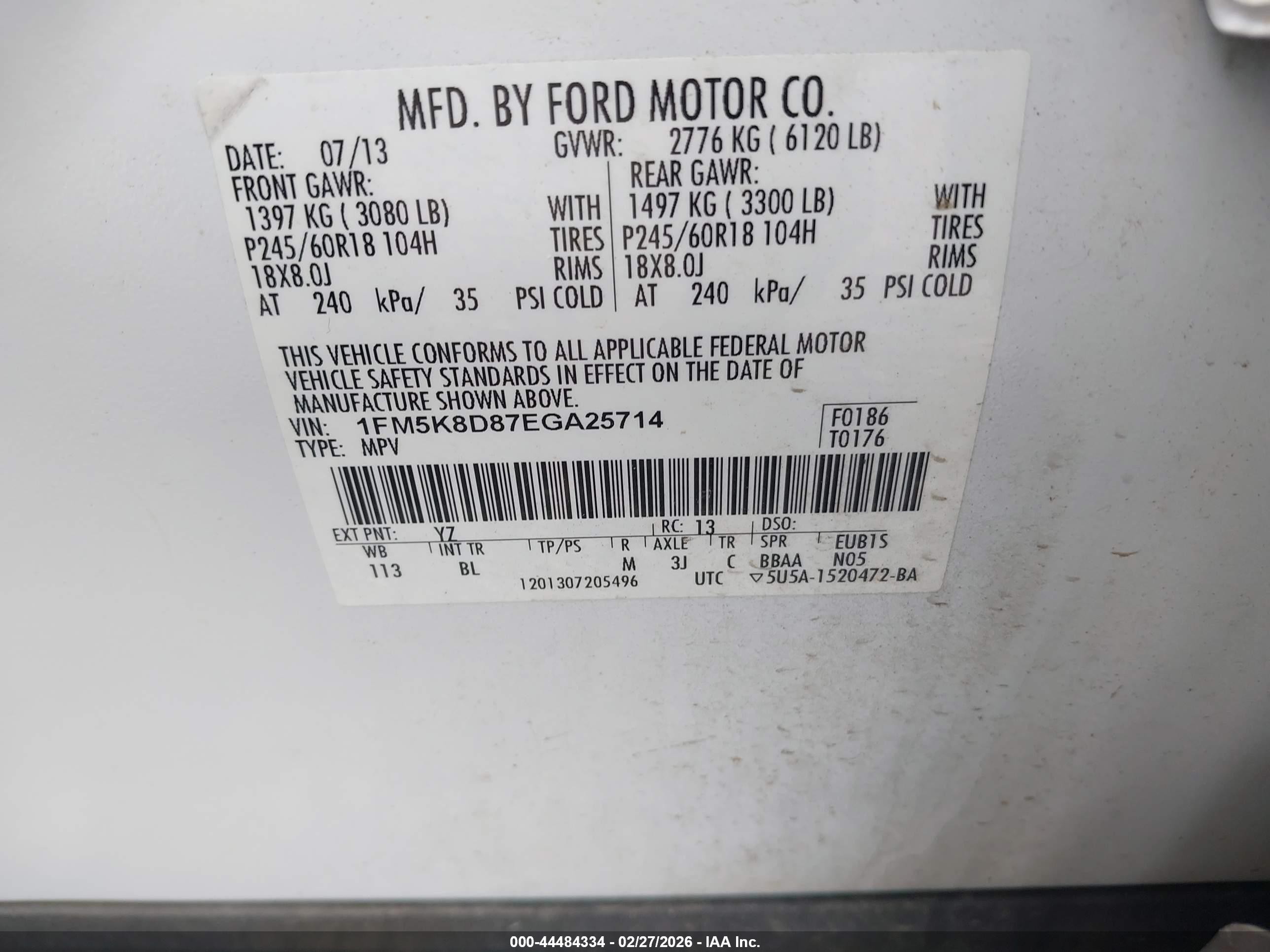 2014 Ford Explorer Xlt White vin: 1FM5K8D87EGA25714