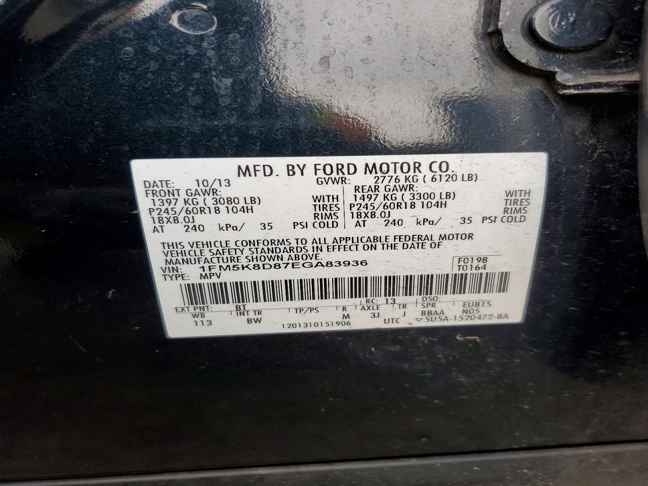 2014 Ford Explorer Xlt Black vin: 1FM5K8D87EGA83936