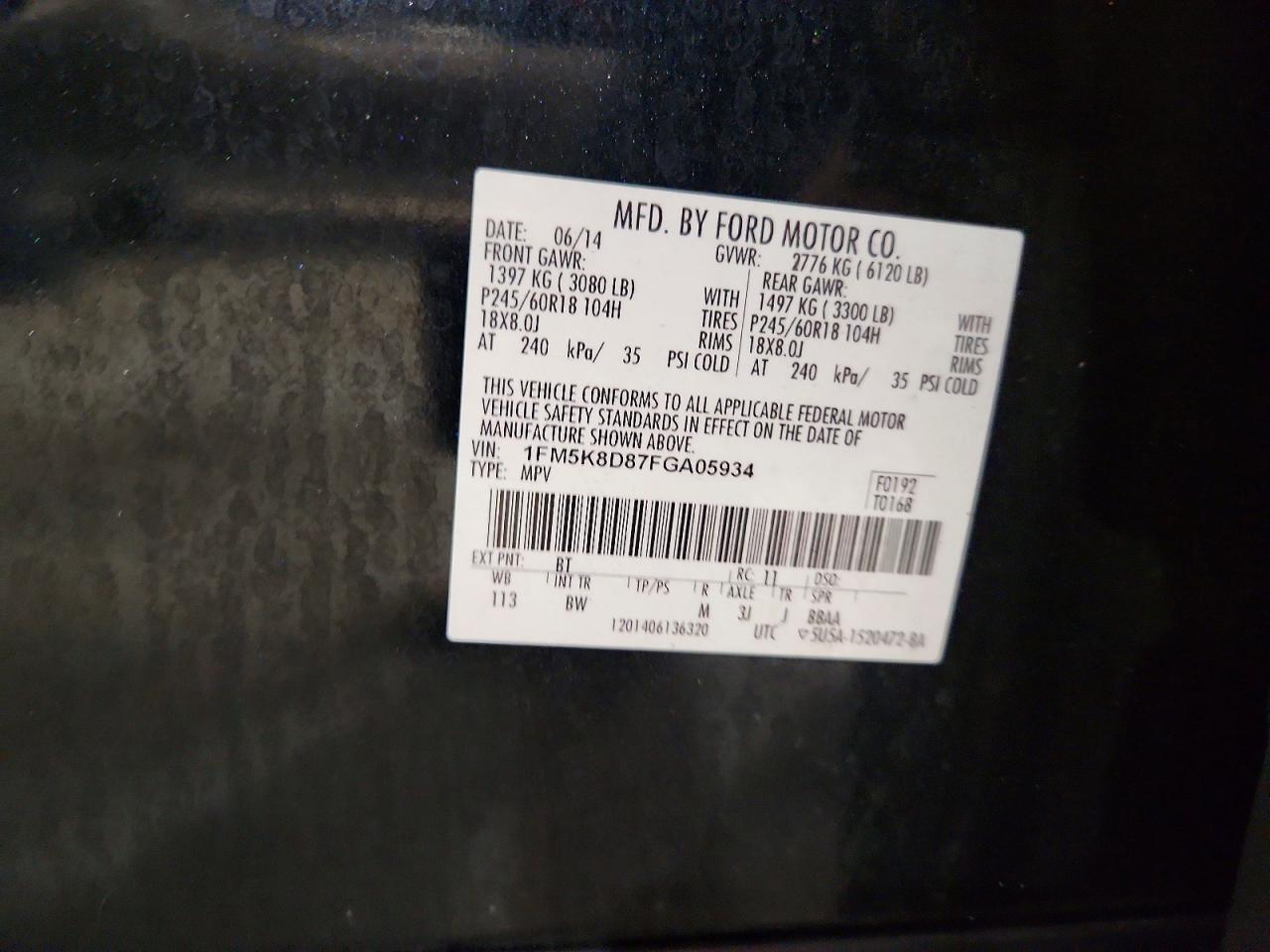 2015 Ford Explorer Xlt Black vin: 1FM5K8D87FGA05934