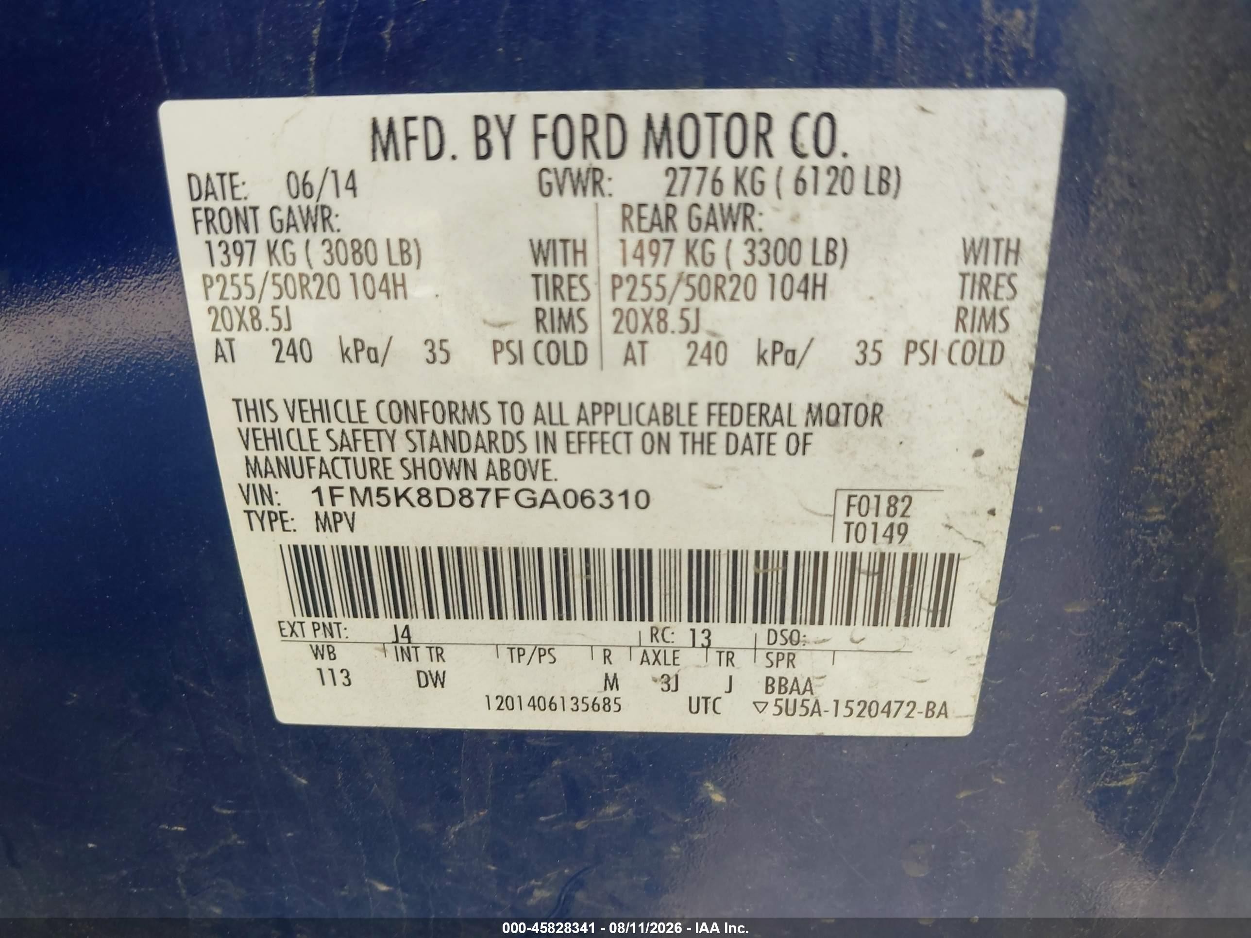 2015 Ford Explorer Xlt Blue vin: 1FM5K8D87FGA06310