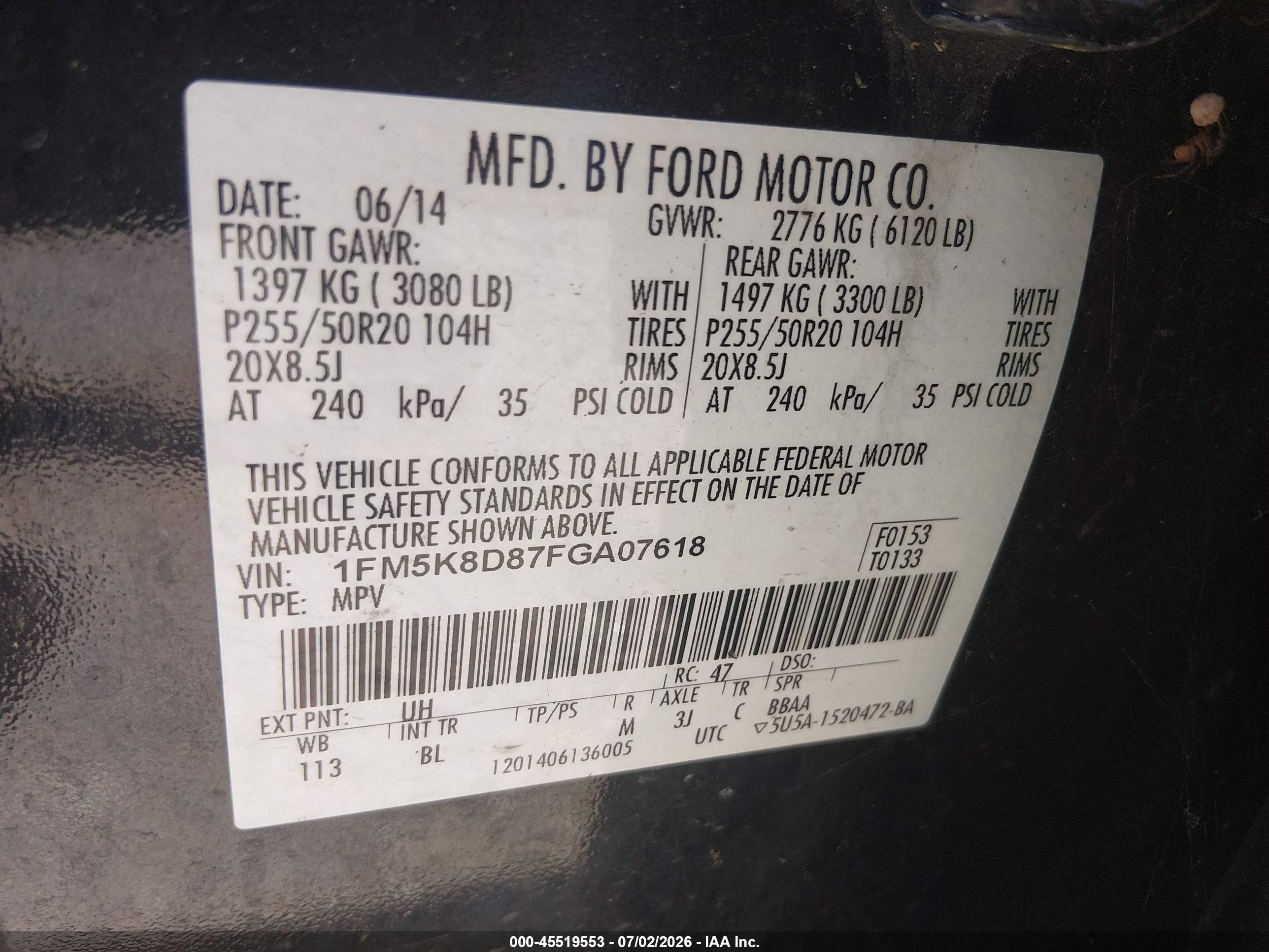 2015 Ford Explorer Xlt Black vin: 1FM5K8D87FGA07618