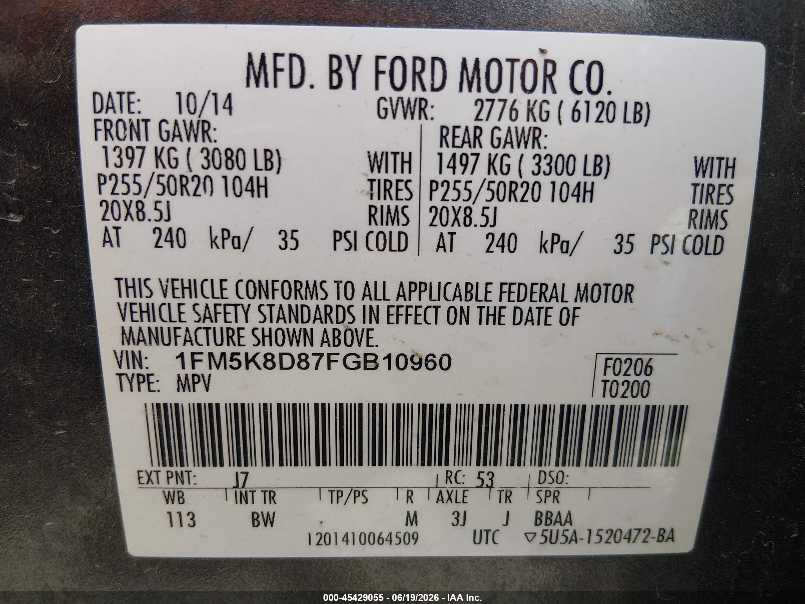 2015 Ford Explorer Xlt Gray vin: 1FM5K8D87FGB10960