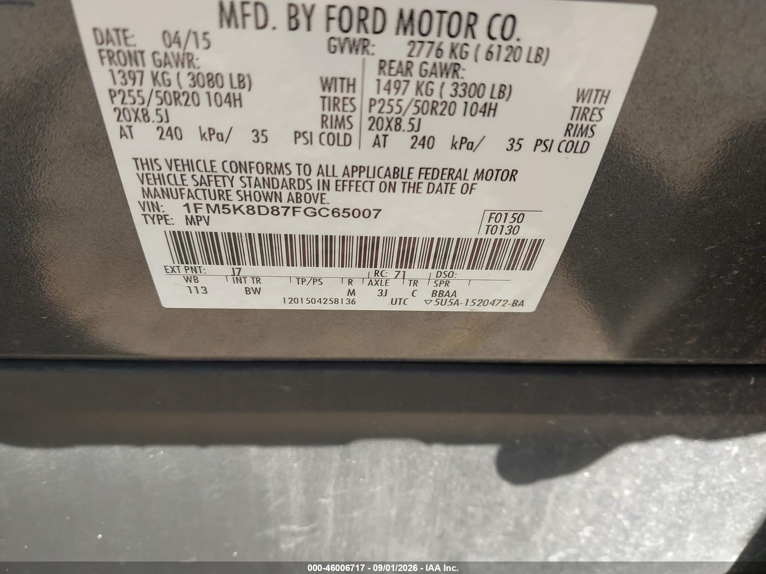 2015 Ford Explorer Xlt Black vin: 1FM5K8D87FGC65007