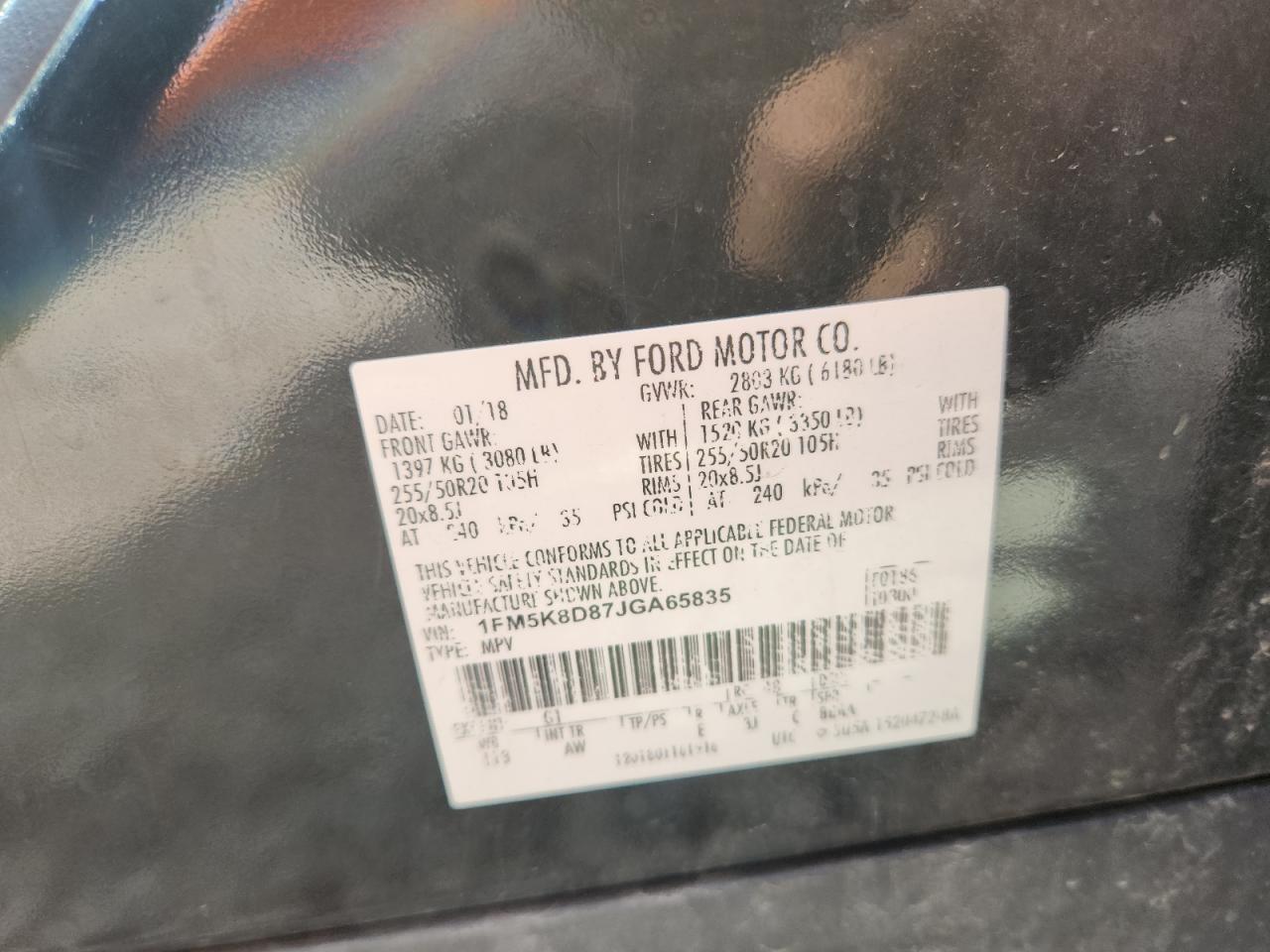 2018 Ford Explorer Xlt Black vin: 1FM5K8D87JGA65835