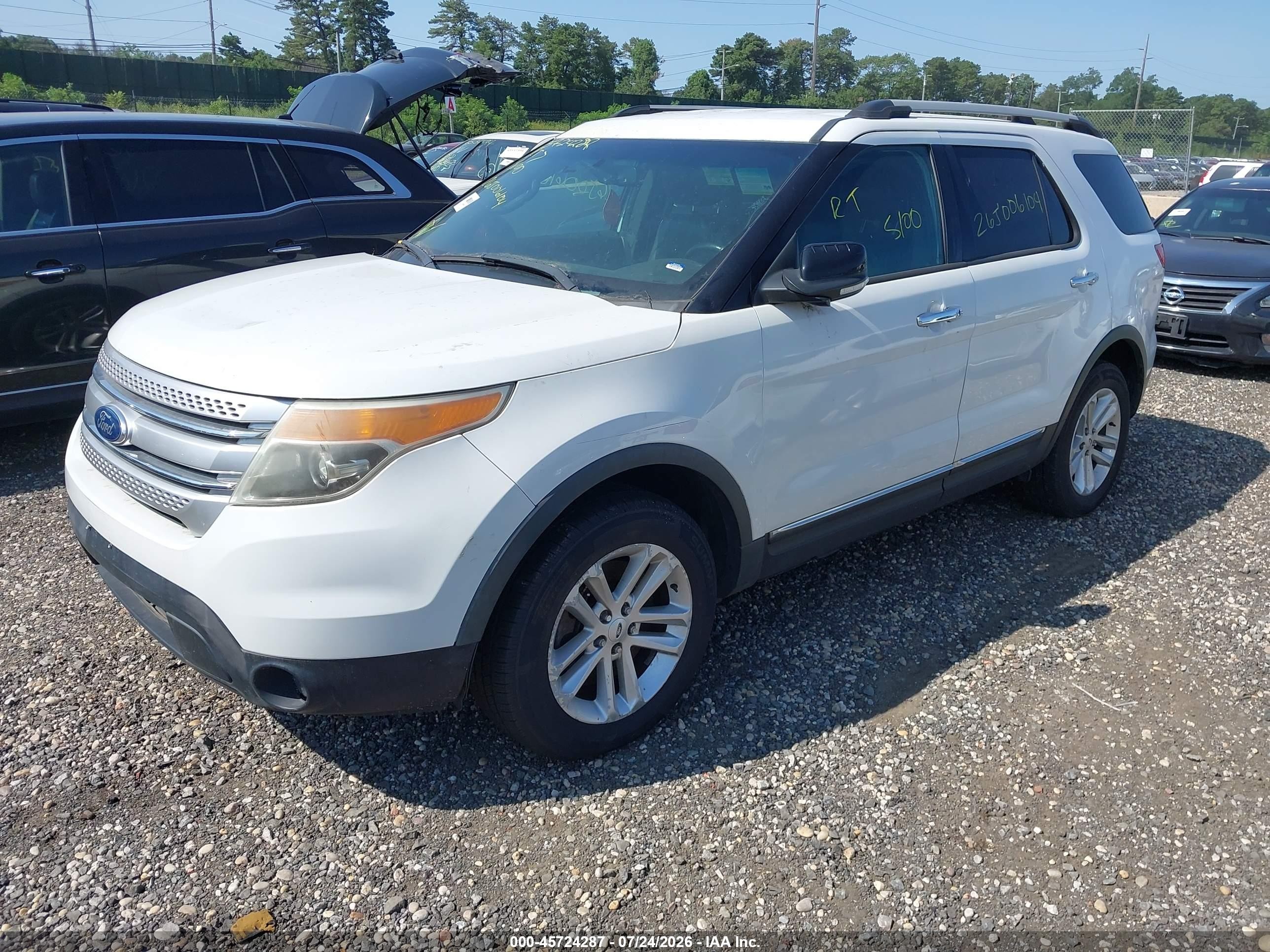 2013 Ford Explorer Xlt White vin: 1FM5K8D88DGC00695