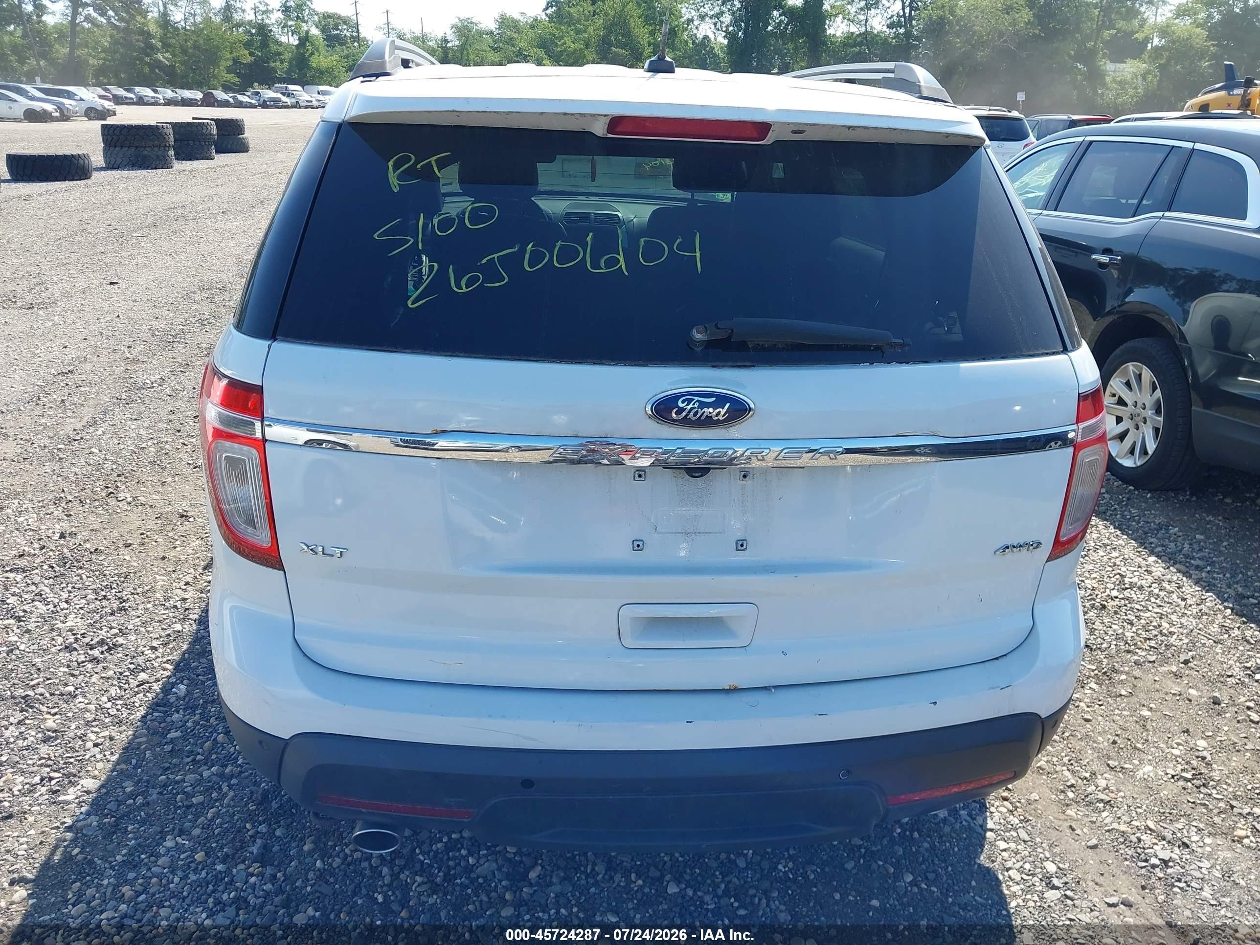 2013 Ford Explorer Xlt White vin: 1FM5K8D88DGC00695