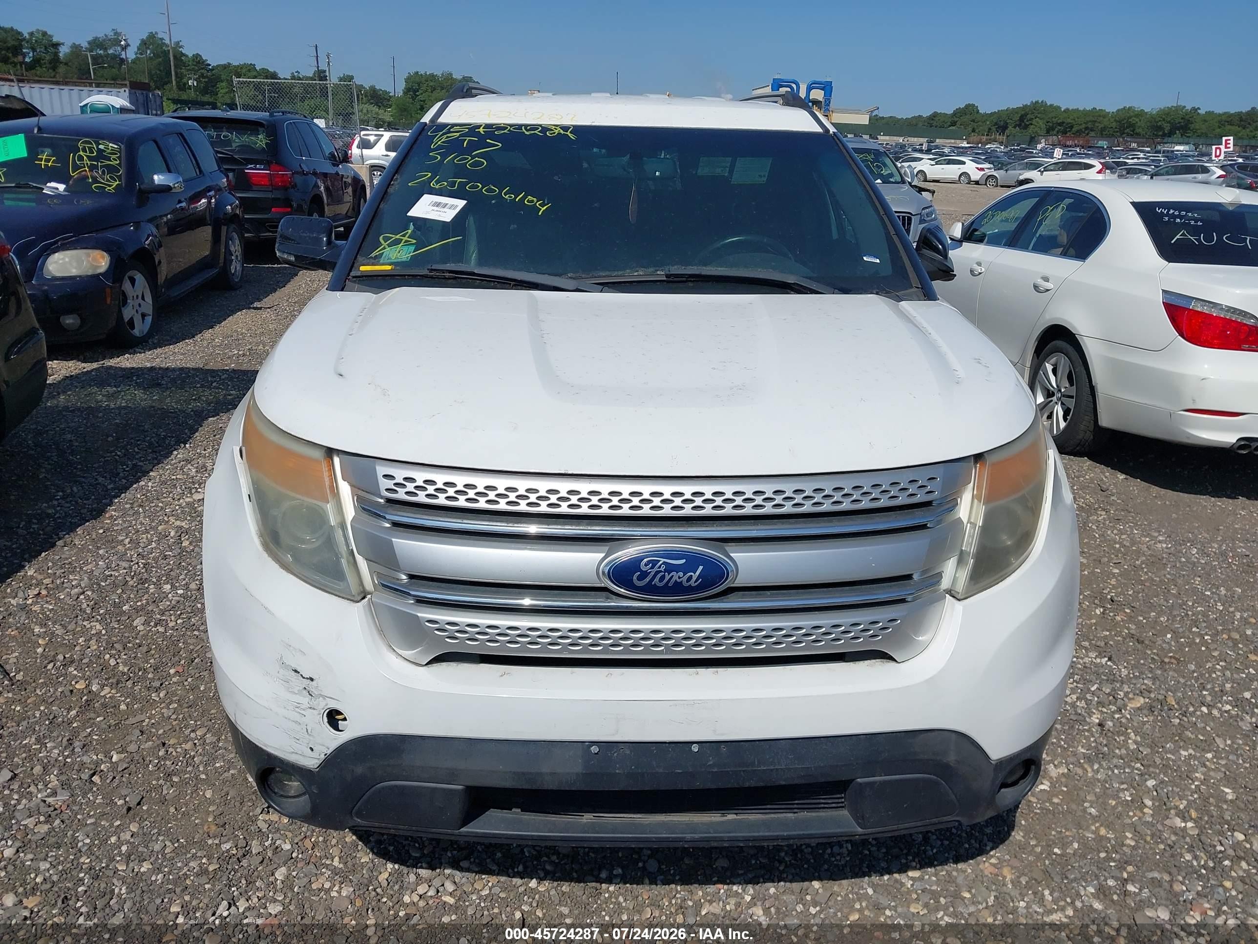 2013 Ford Explorer Xlt White vin: 1FM5K8D88DGC00695