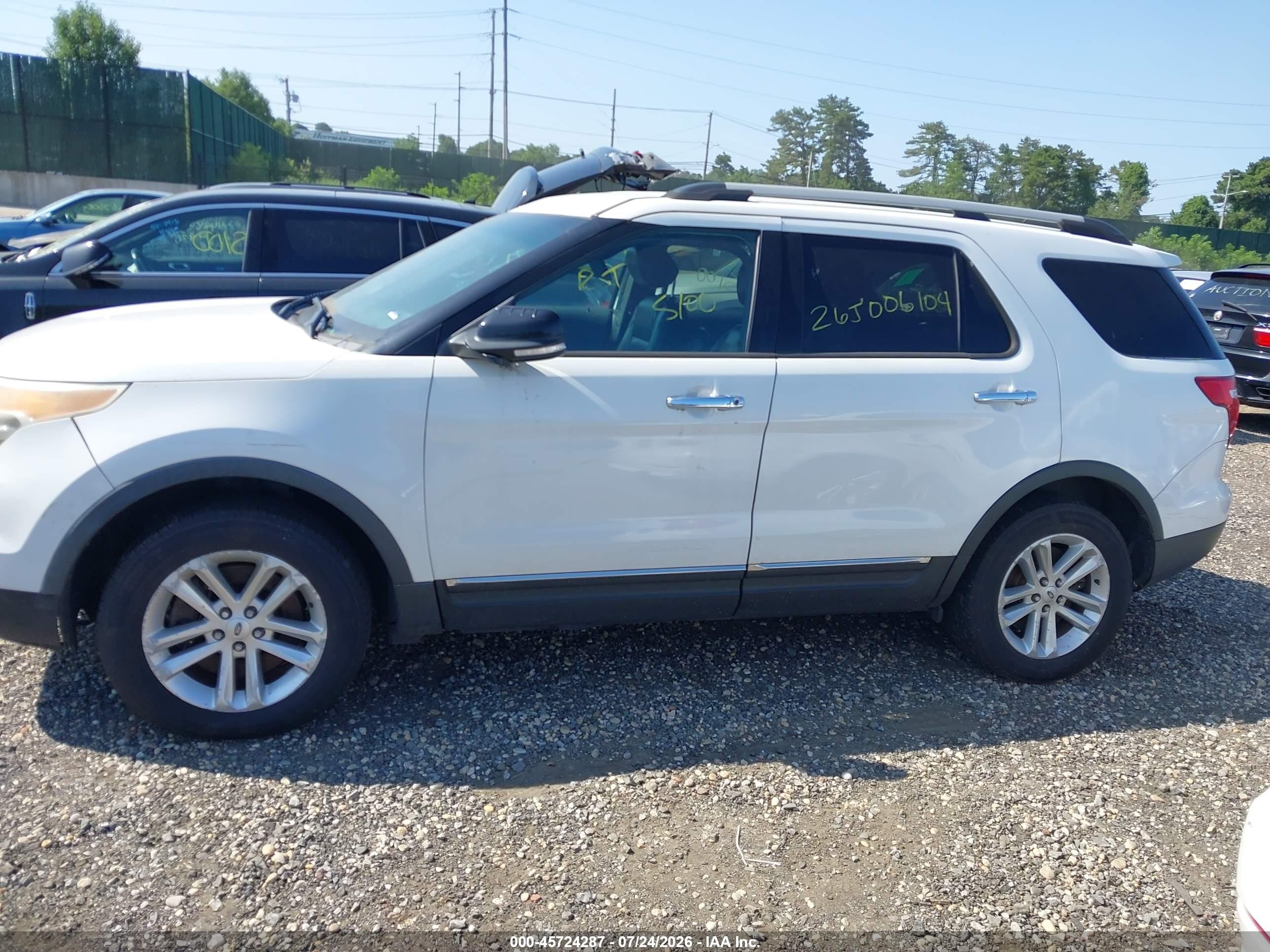 2013 Ford Explorer Xlt White vin: 1FM5K8D88DGC00695