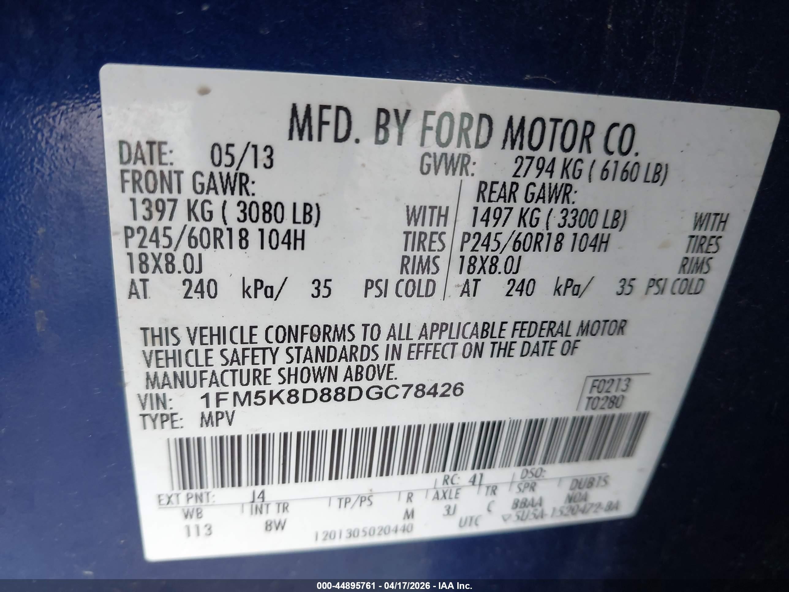 2013 Ford Explorer Xlt Blue vin: 1FM5K8D88DGC78426