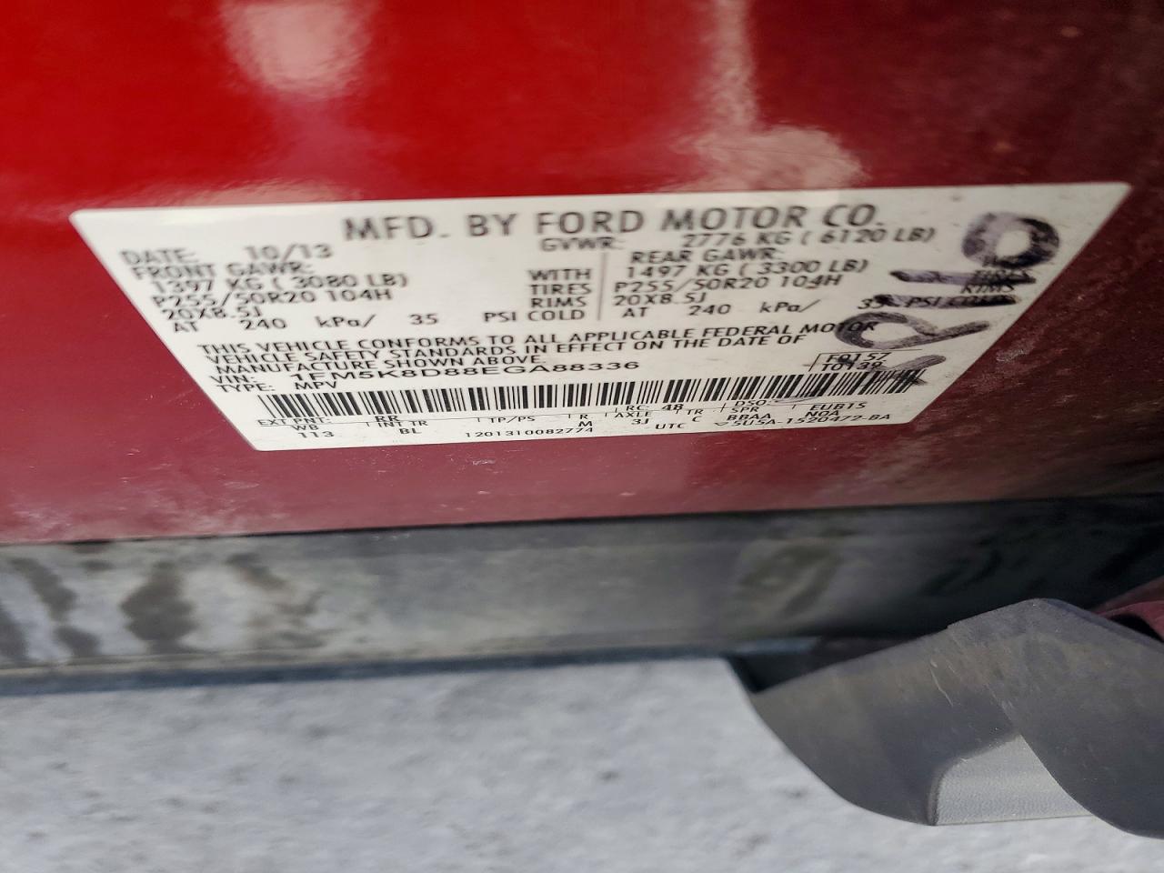 2014 Ford Explorer Xlt Red vin: 1FM5K8D88EGA88336