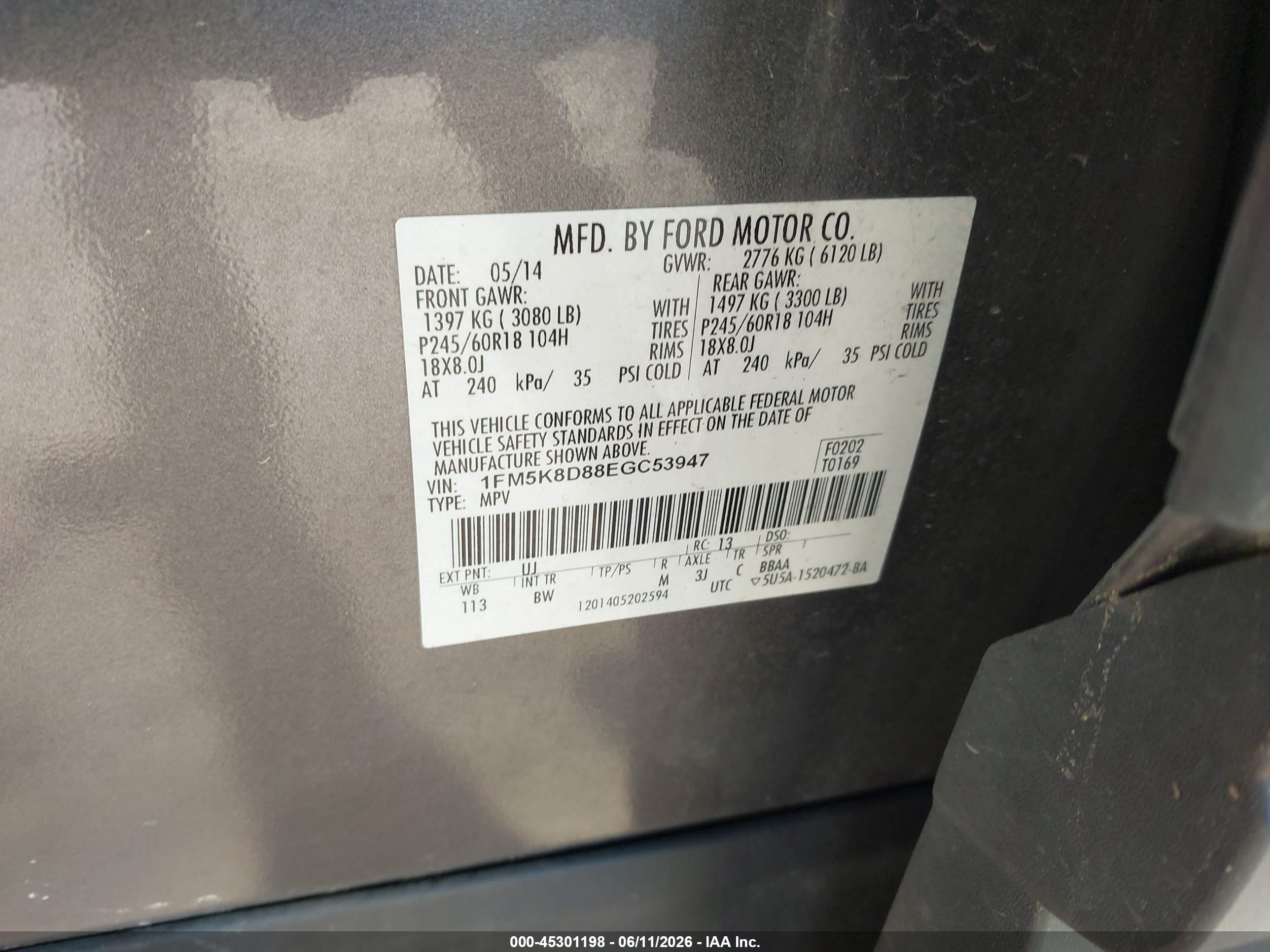 2014 Ford Explorer Xlt Gray vin: 1FM5K8D88EGC53947