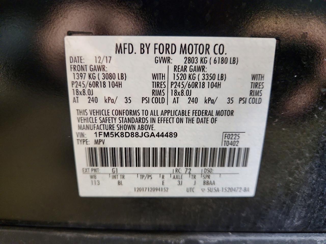 2018 Ford Explorer Xlt Black vin: 1FM5K8D88JGA44489