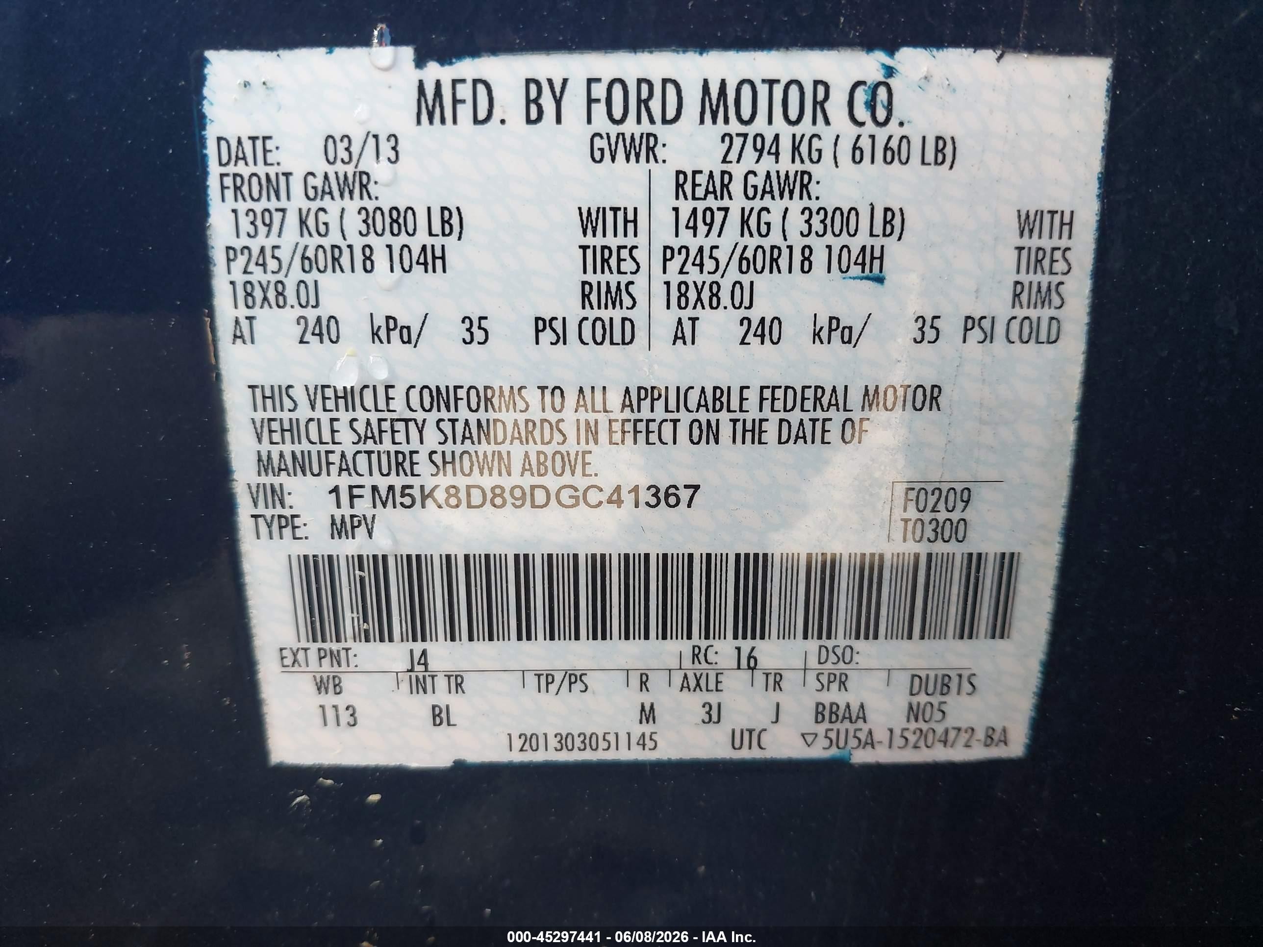 2013 Ford Explorer Xlt Blue vin: 1FM5K8D89DGC41367