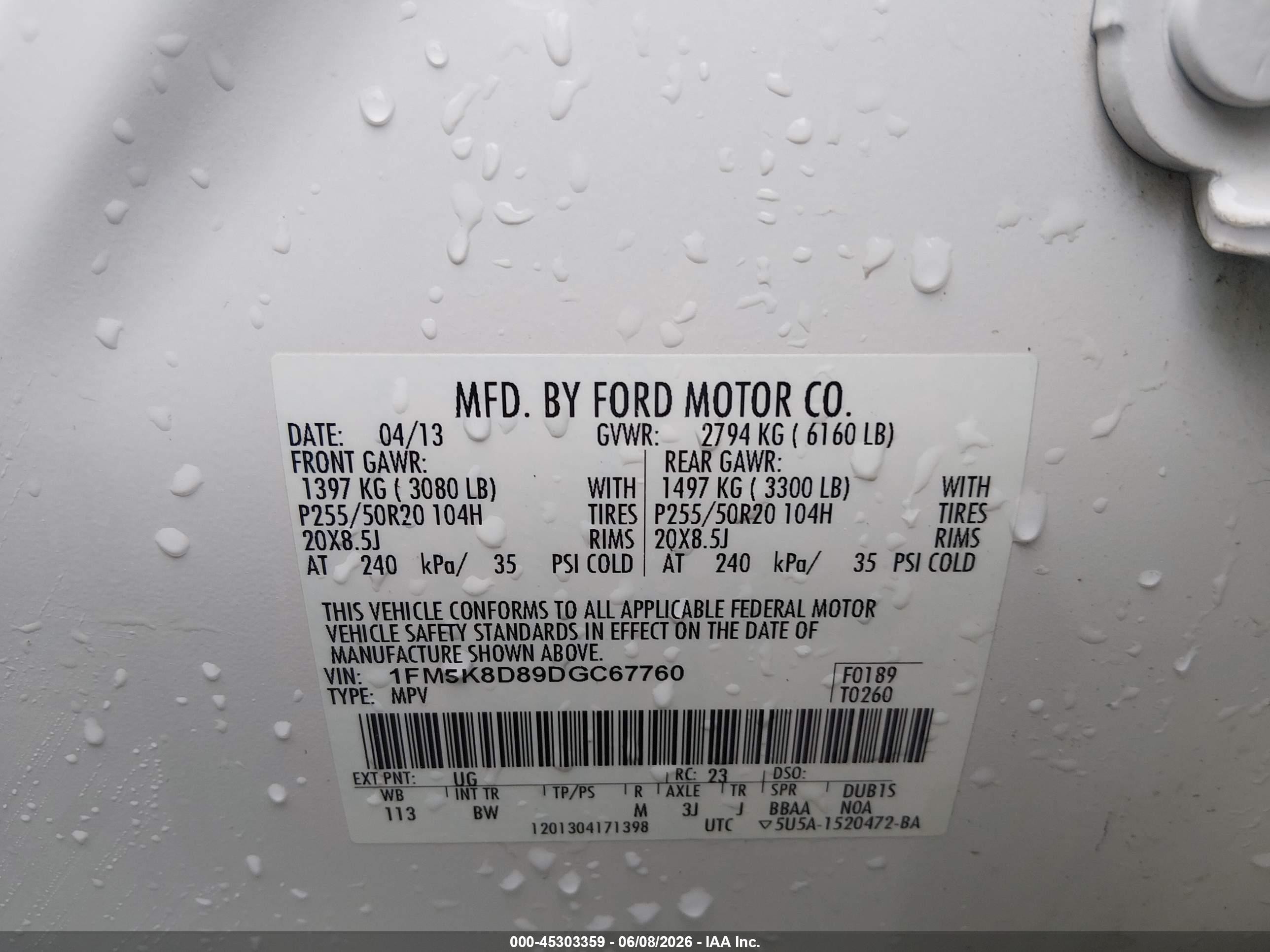 2013 Ford Explorer Xlt White vin: 1FM5K8D89DGC67760