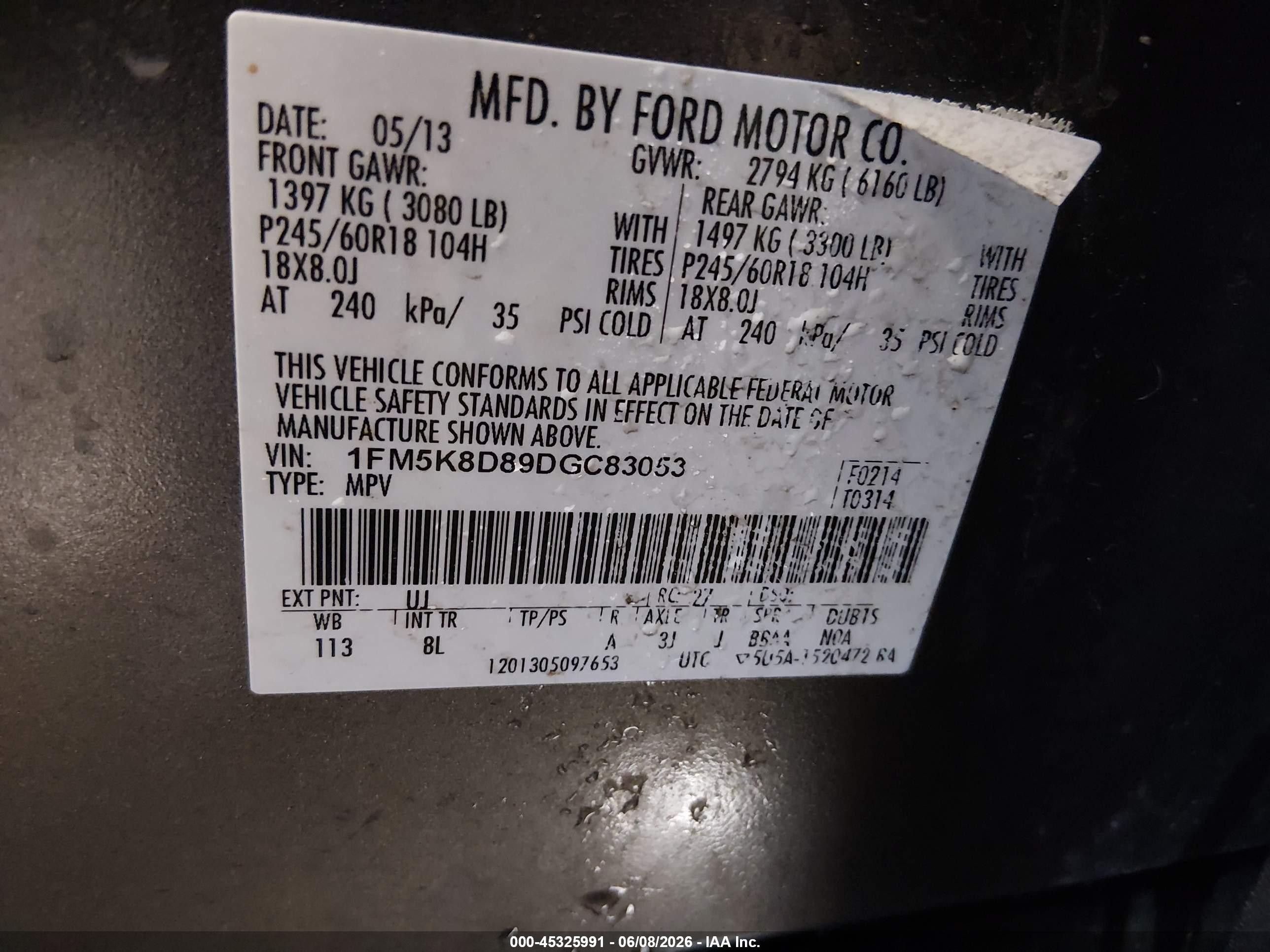 2013 Ford Explorer Xlt Gray vin: 1FM5K8D89DGC83053
