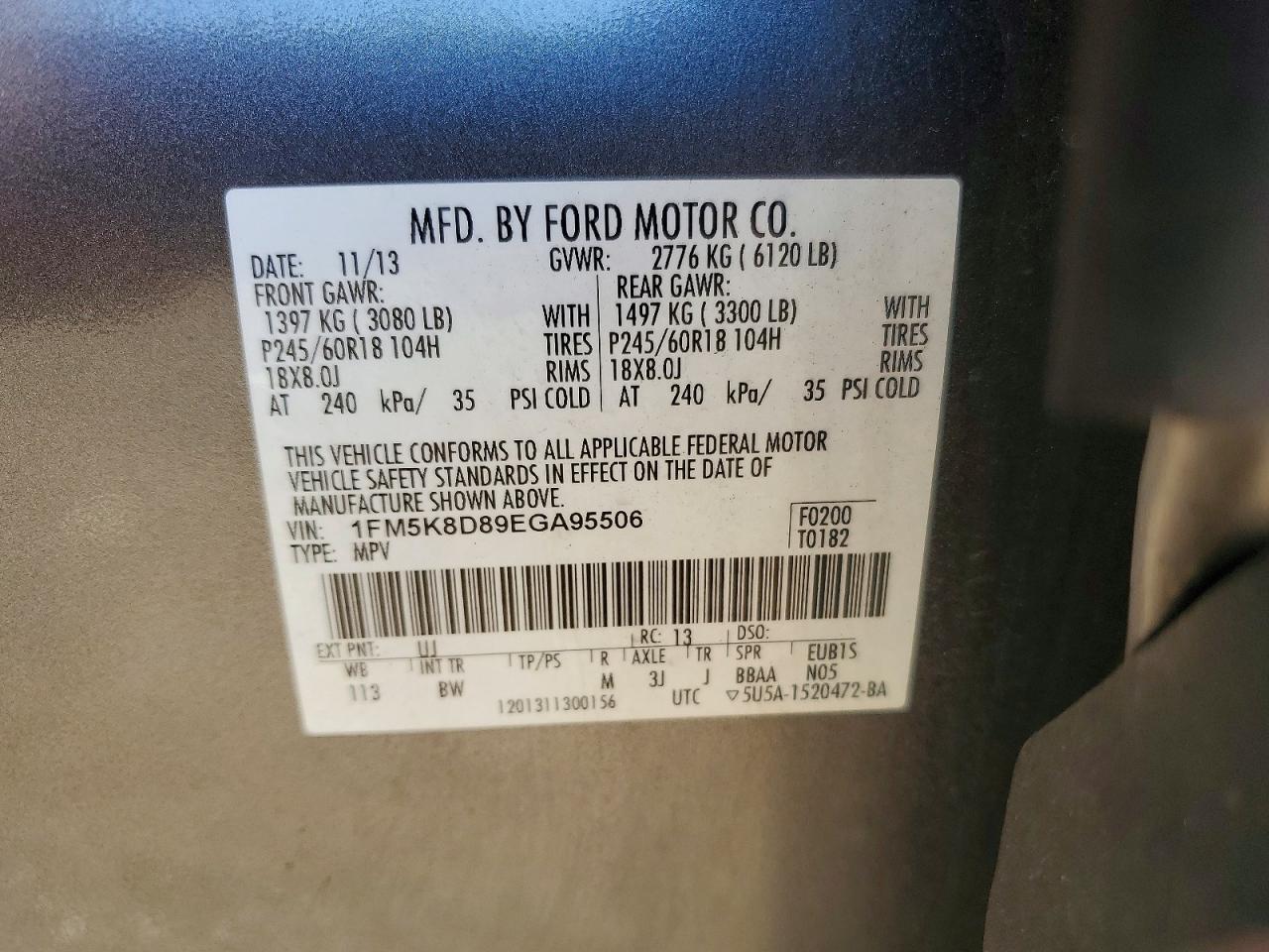 2014 Ford Explorer Xlt Gray vin: 1FM5K8D89EGA95506