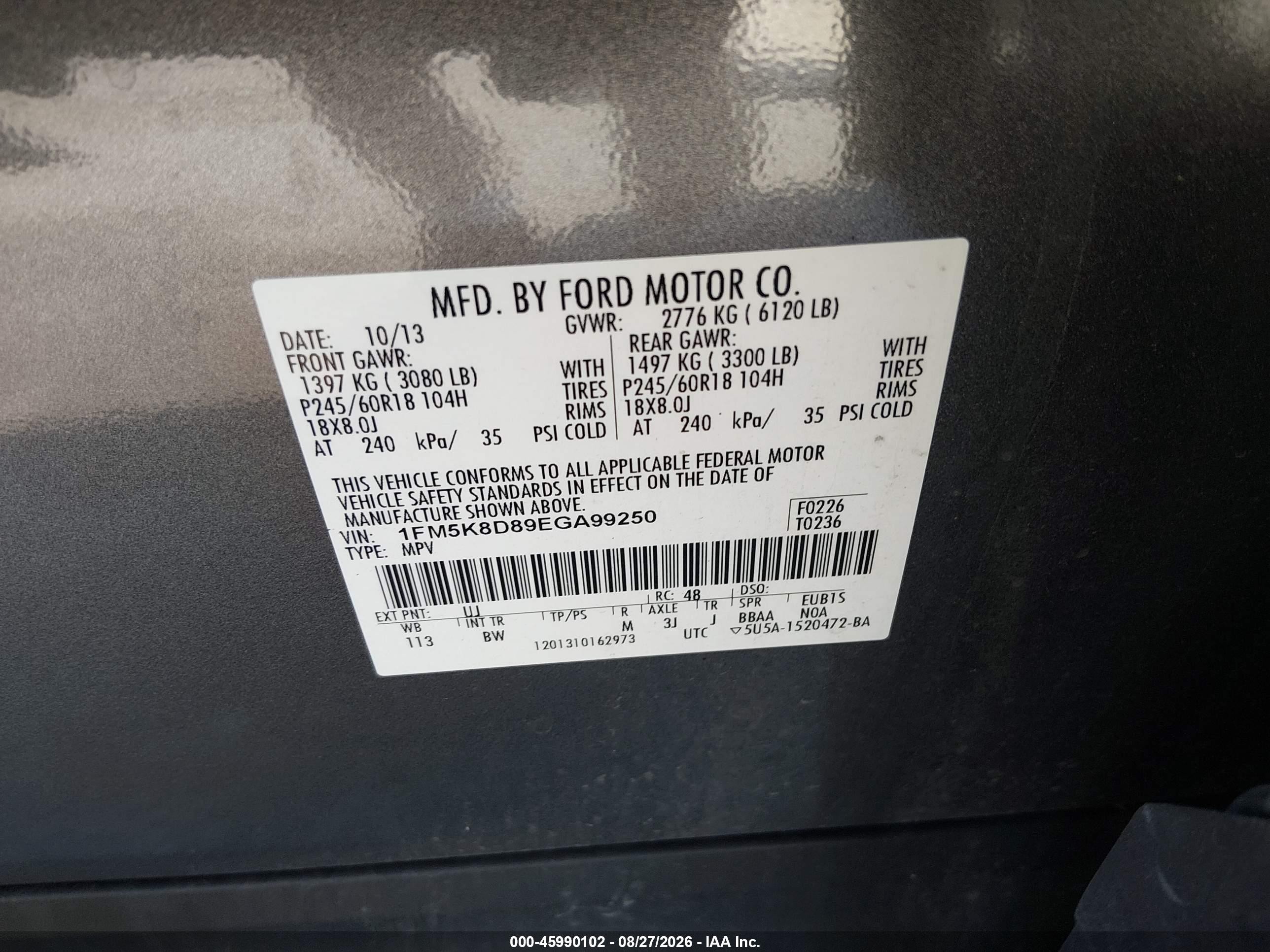 2014 Ford Explorer Xlt Gray vin: 1FM5K8D89EGA99250