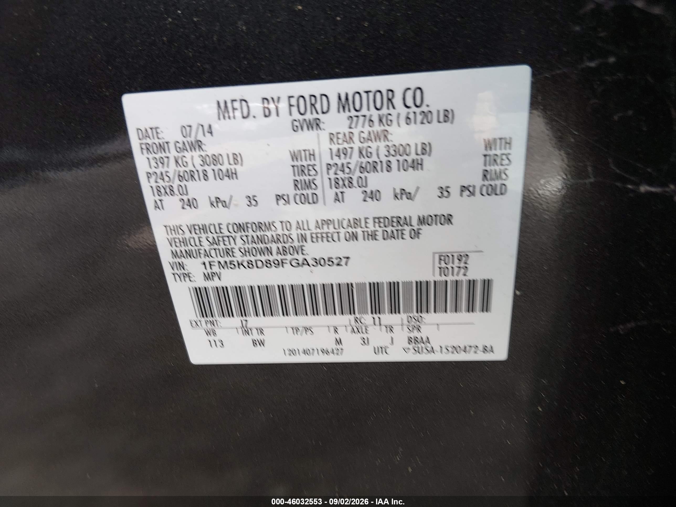 2015 Ford Explorer Xlt Gray vin: 1FM5K8D89FGA30527